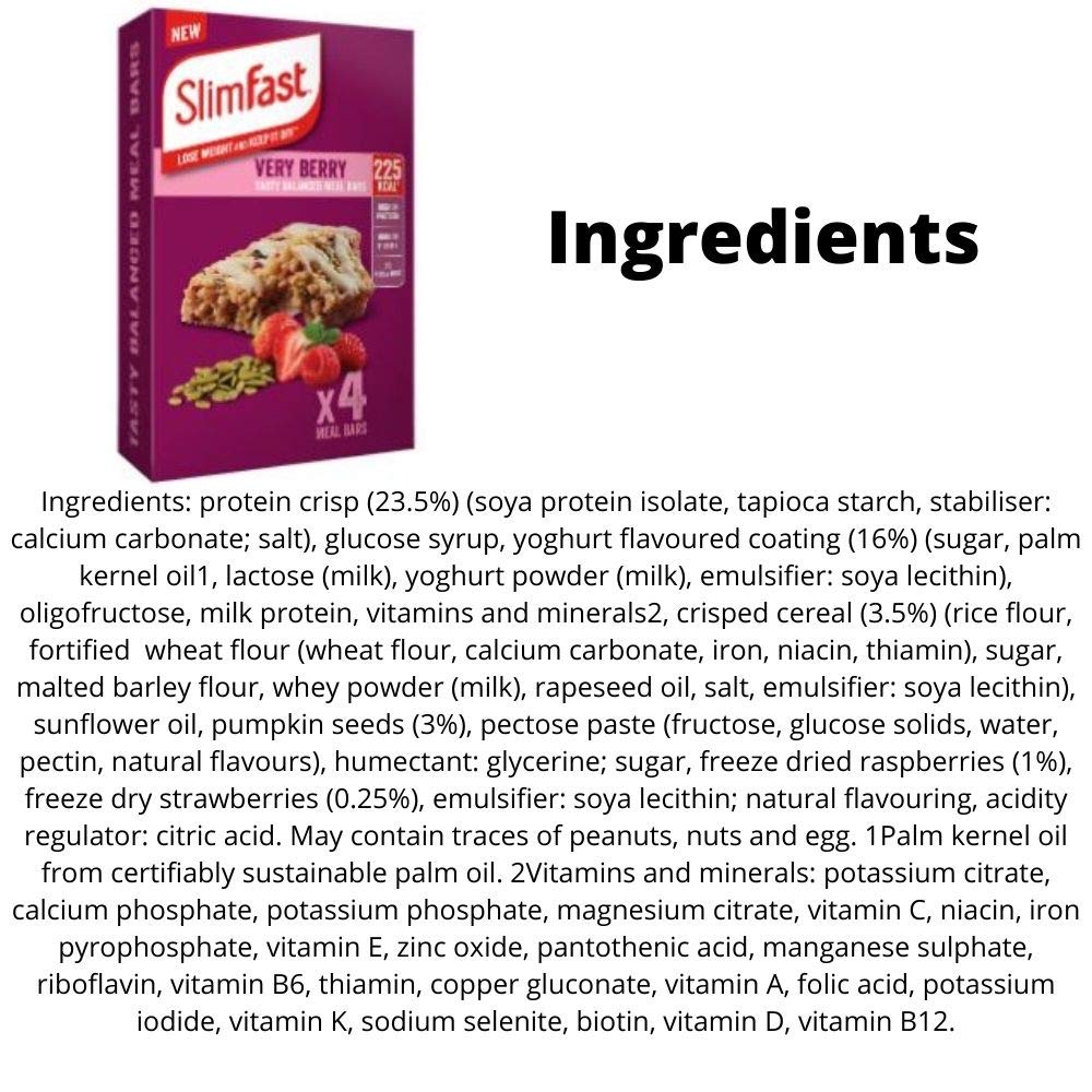 SlimFast Meal Replacement Bars Multipack - 4 Chocolate Chip, 4 Rocky Road, 4 Very Berry (12 Bars Total) | Low Calorie Weight Loss Snacks | Perfect for On-the-Go, Office & Diet Plans | Includes Free Measuring Tape