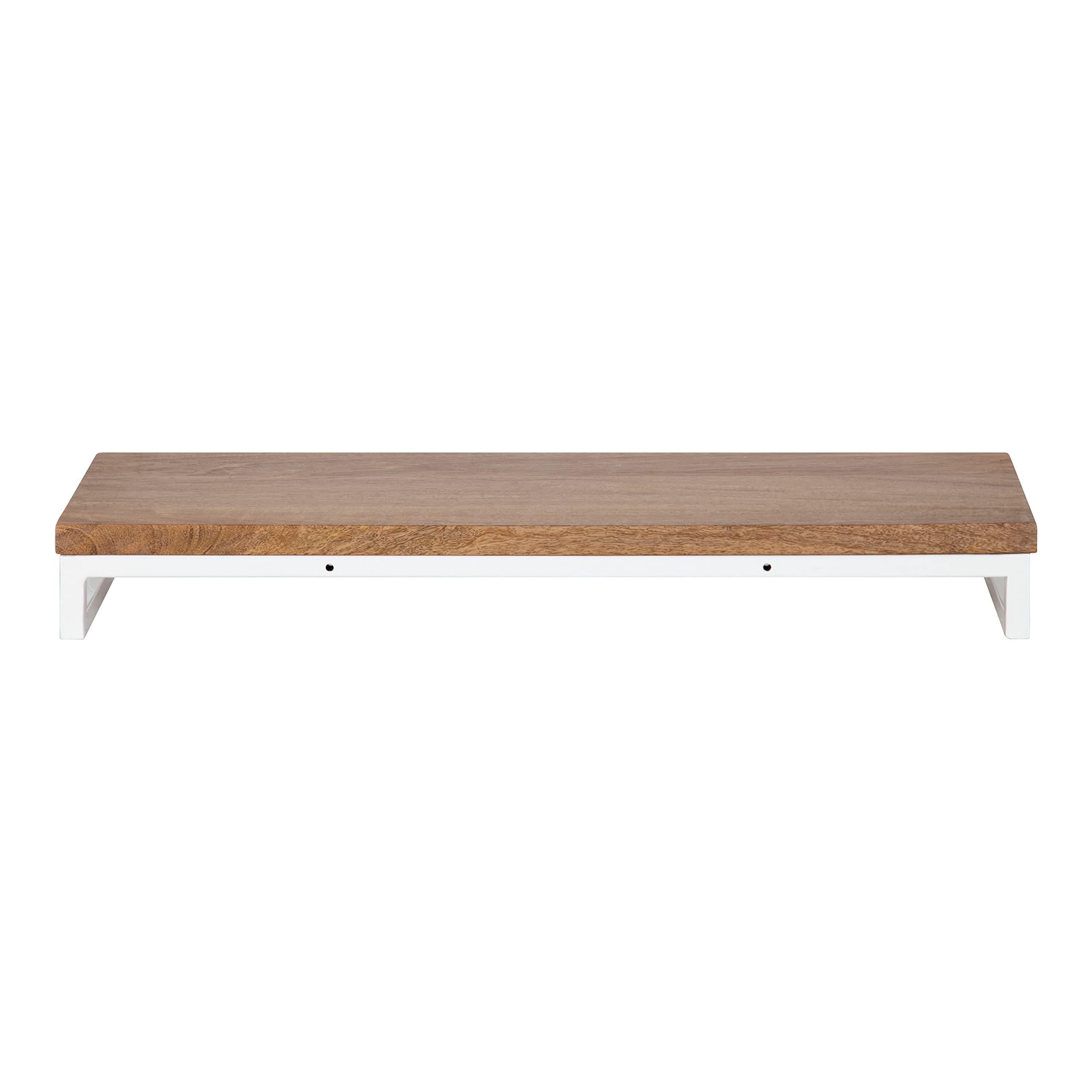 Kate and Laurel Lankford 24 Inch Modern Wood Wall Shelf - Natural Wood & White Floating Shelf for Home Decor, Storage & Display - Perfect for Living Room, Bedroom & Office Organization