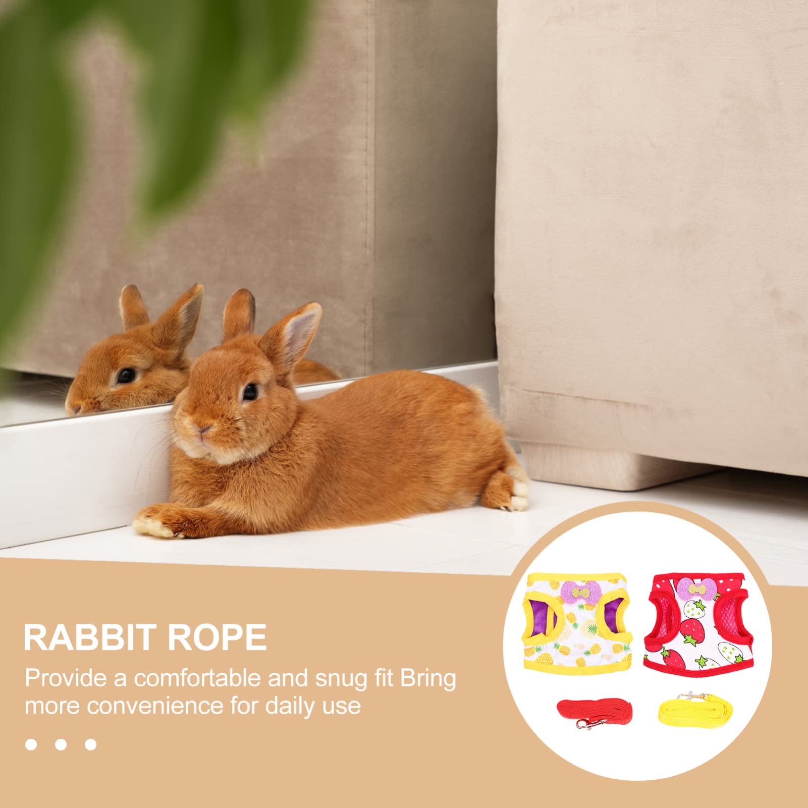 2 Sets Cute Rabbit Clothes & Pet Costumes with Leash - Bunny Outfits, Guinea Pig Harness, Puppy Vest & Squirrel Costume for Small Pets | Perfect for Halloween, Christmas Dress Up & Photo Shoots