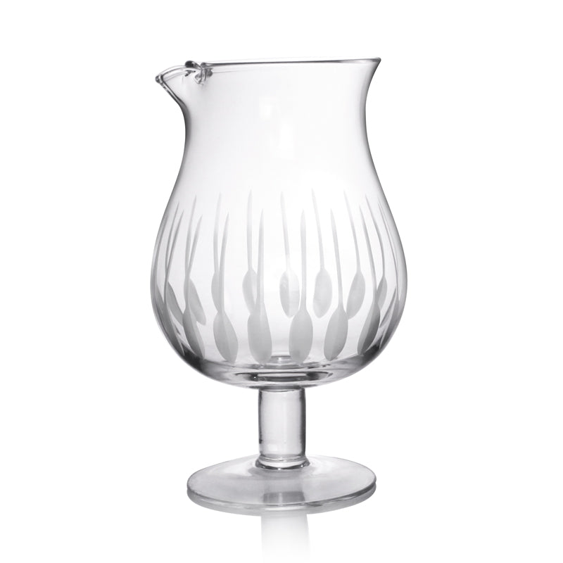 BarConic® 44oz Feather Etched Cocktail Mixing Glass - Premium 1301ml Stemmed Barware for Mixing Drinks, Perfect for Home Bars, Cocktail Parties & Professional Bartenders