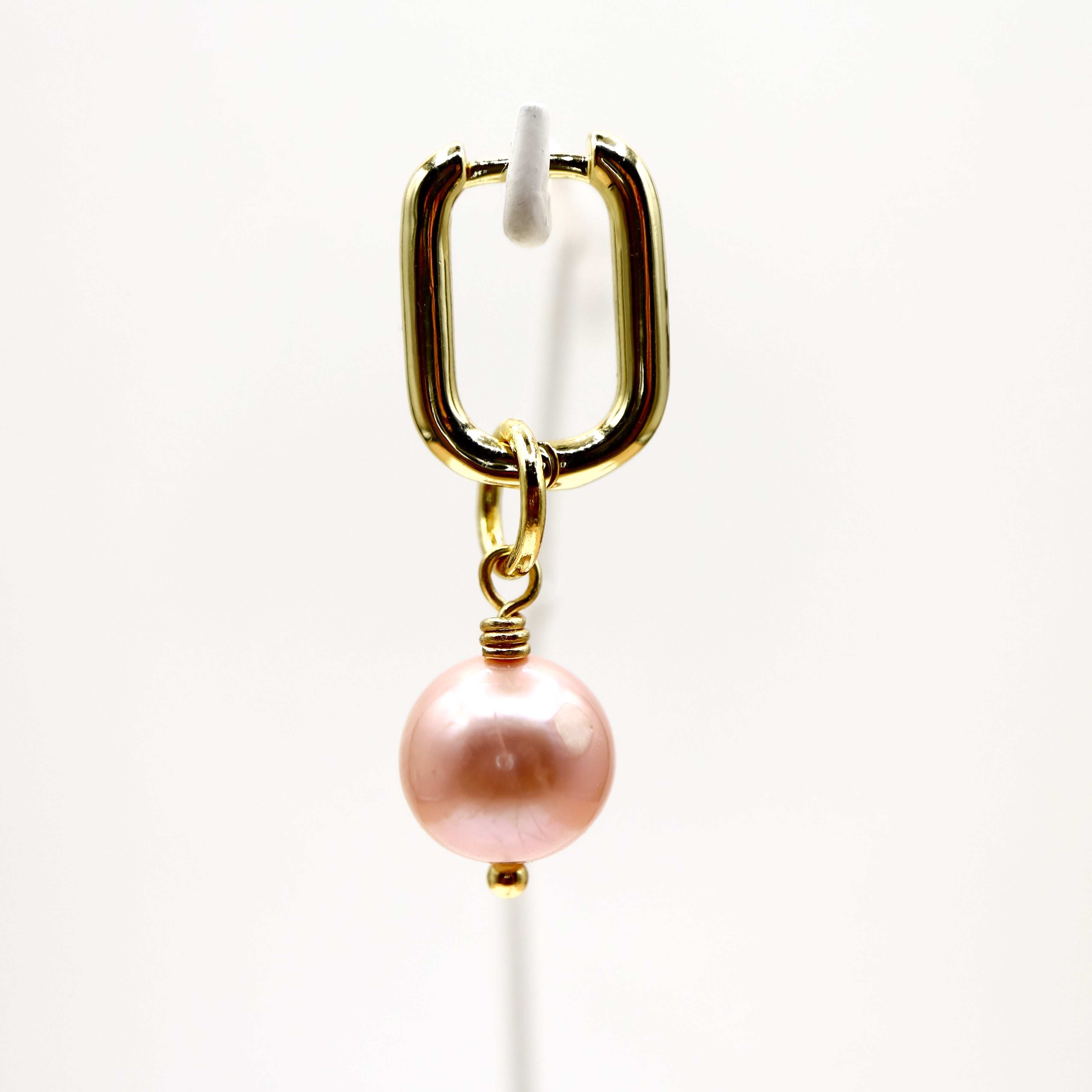 18K Gold Plated Pink Pearl Earrings for Women – Elegant & Shiny Dangle Earrings for Party, Wedding & Special Occasions