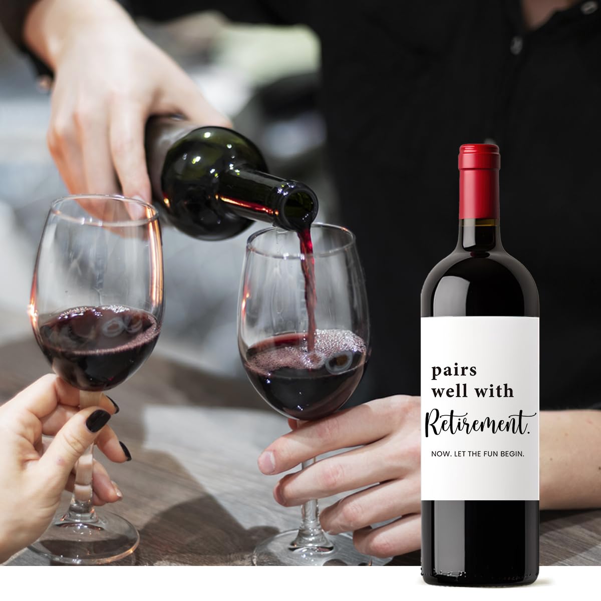 8-Piece Retirement Wine Label Stickers Set - Funny Retirement Gifts for Women & Men, Coworkers, Grandparents | Perfect for Retirement Parties, Decorations & Wine Bottle Gifts | Great for Celebrations, Farewells & Retirement Toasts