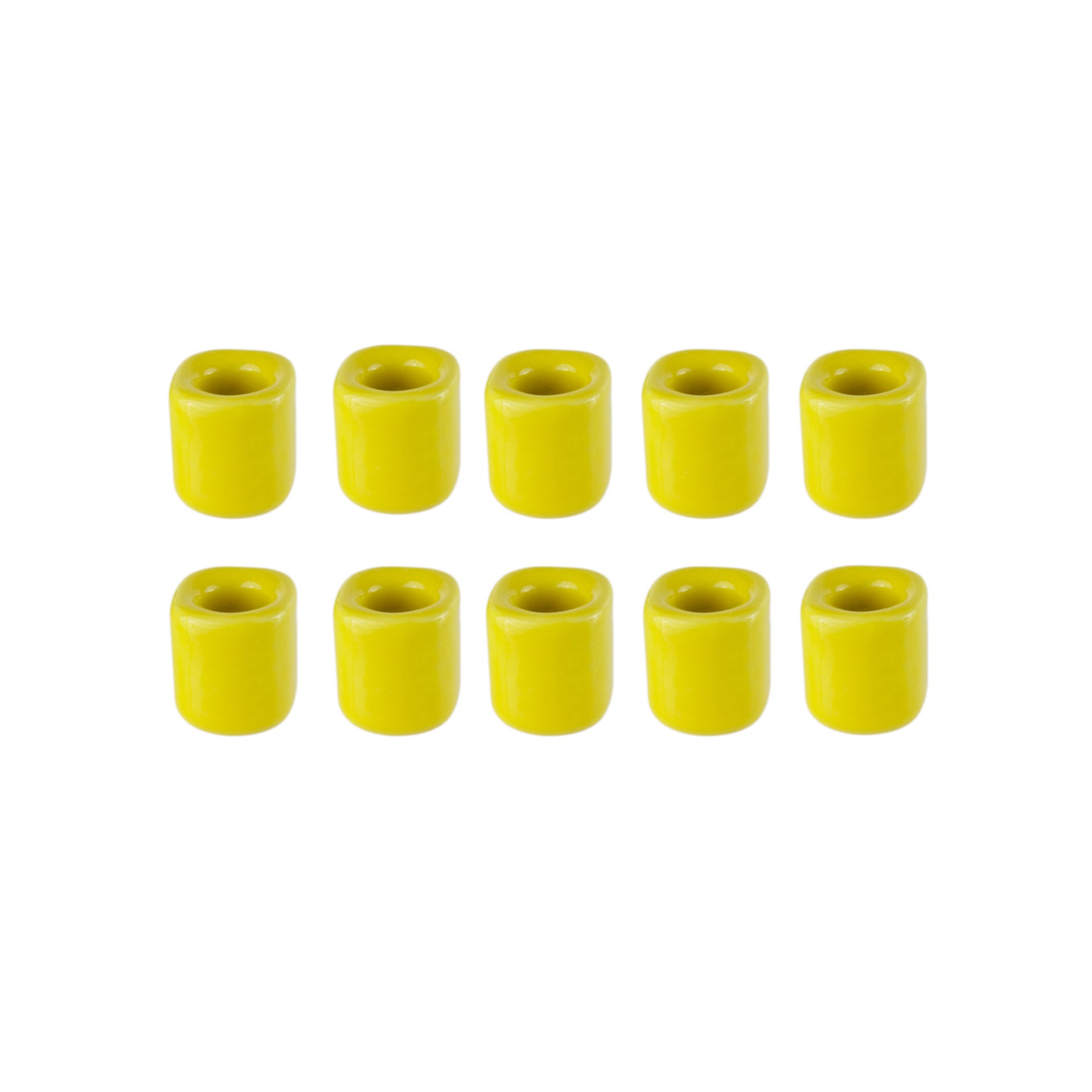 10-Pack Yellow Ceramic Chime Candle Holders for Rituals, Spells & Witchcraft - Perfect for Wiccan Supplies, Vigil Lights & Spiritual Practices - Ideal for Meditation, Altar Decor & Magical Ceremonies