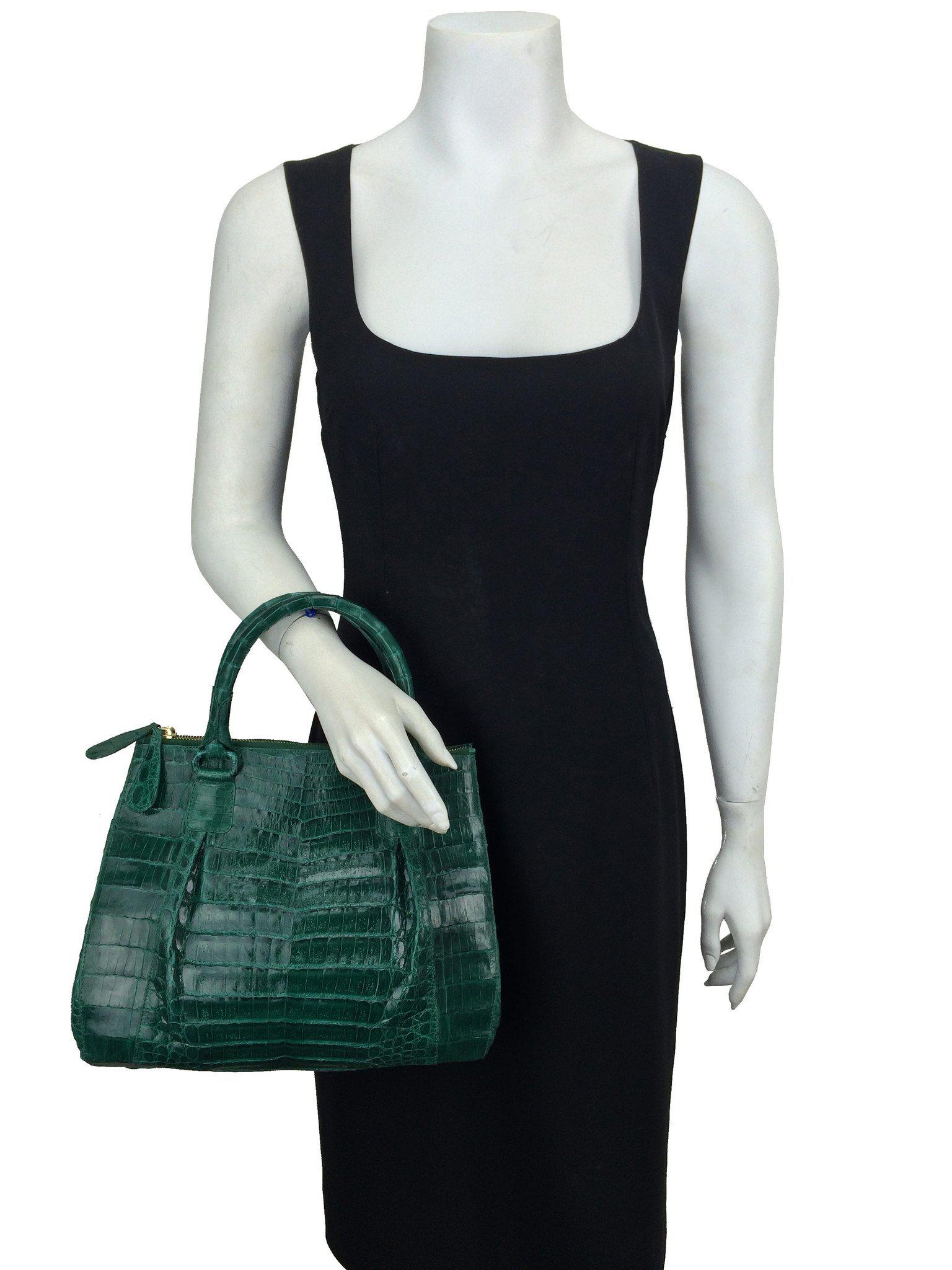 Nancy Gonzalez Genuine Crocodile Leather Double Zip Tote Bag - Luxury Handbag for Women, Perfect for Work, Travel & Everyday Use