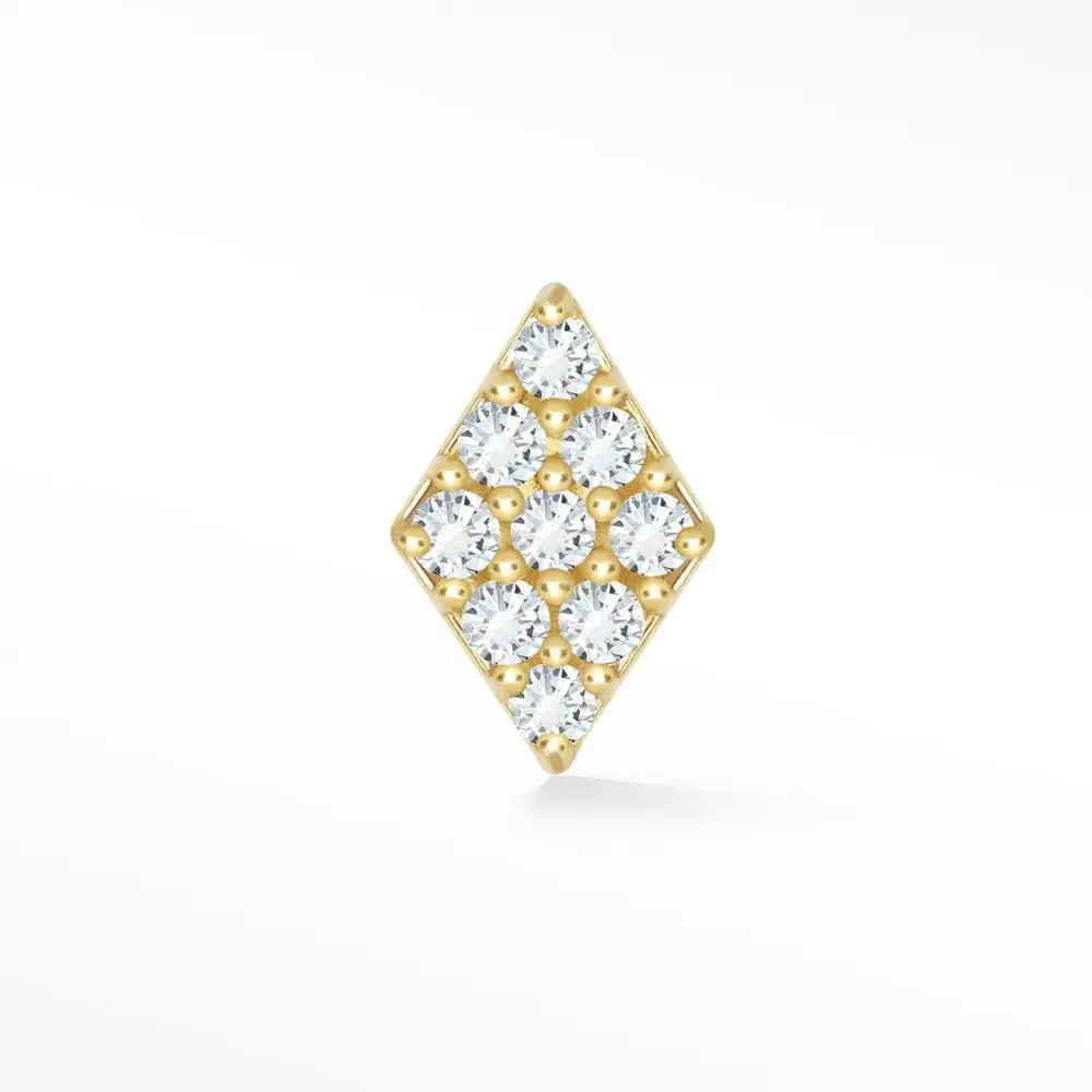 14k Yellow Gold Flat Back Diamond Stud Earrings for Women - Perfect for Everyday Wear, Parties & Special Occasions
