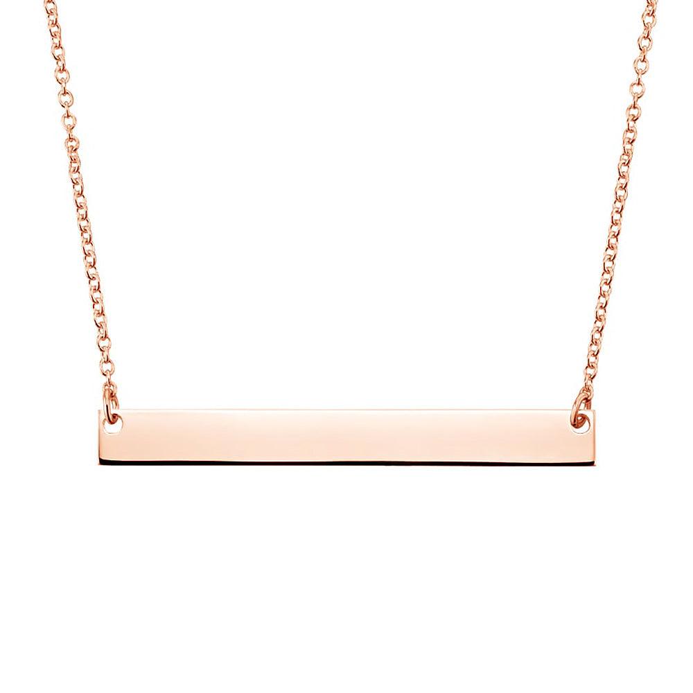 Personalized Bar Necklace with Custom Engraving - Elegant Nameplate Pendant for Women - Perfect Gift for Birthday, Anniversary & Valentine's Day
