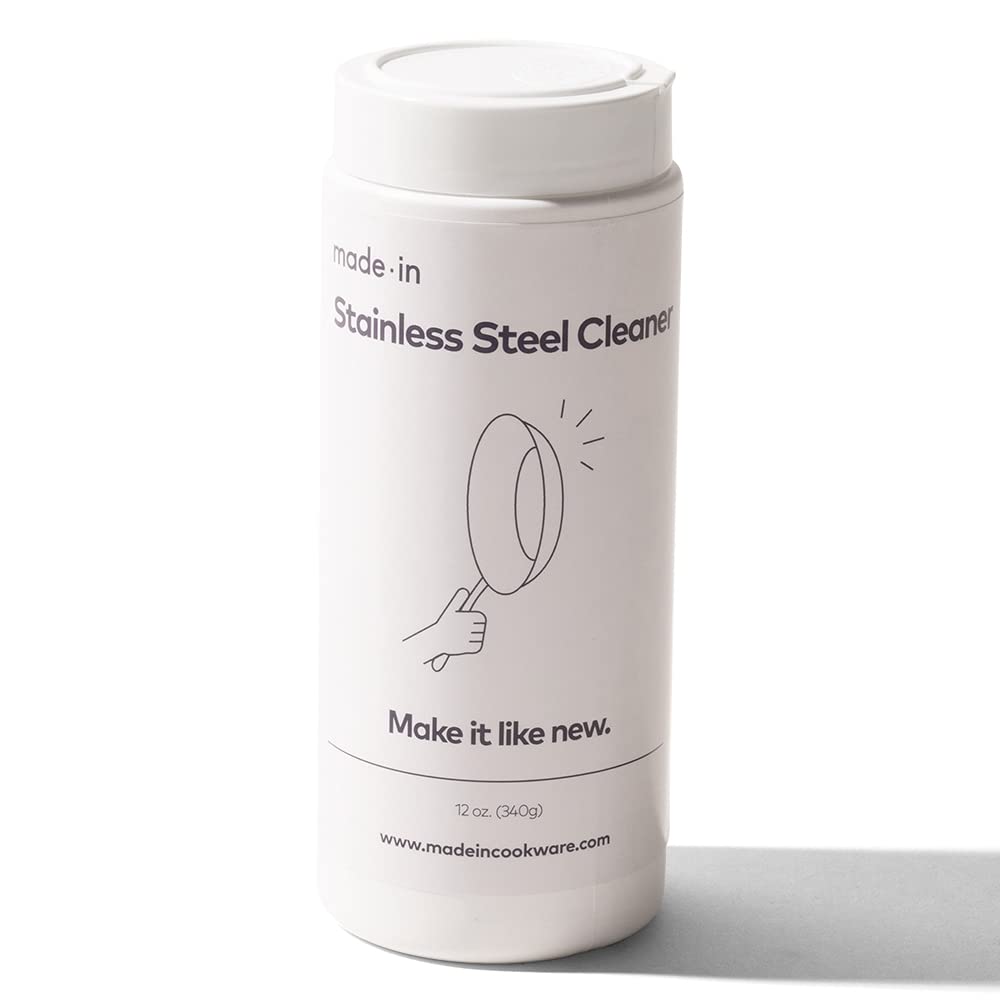 Made in USA Stainless Steel Cleaner Powder - Eco-Friendly Cookware Cleaner for Pots & Pans - 12oz Safe Polish & Shine | Perfect for Kitchen, BBQ Grill & Outdoor Camping Cookware