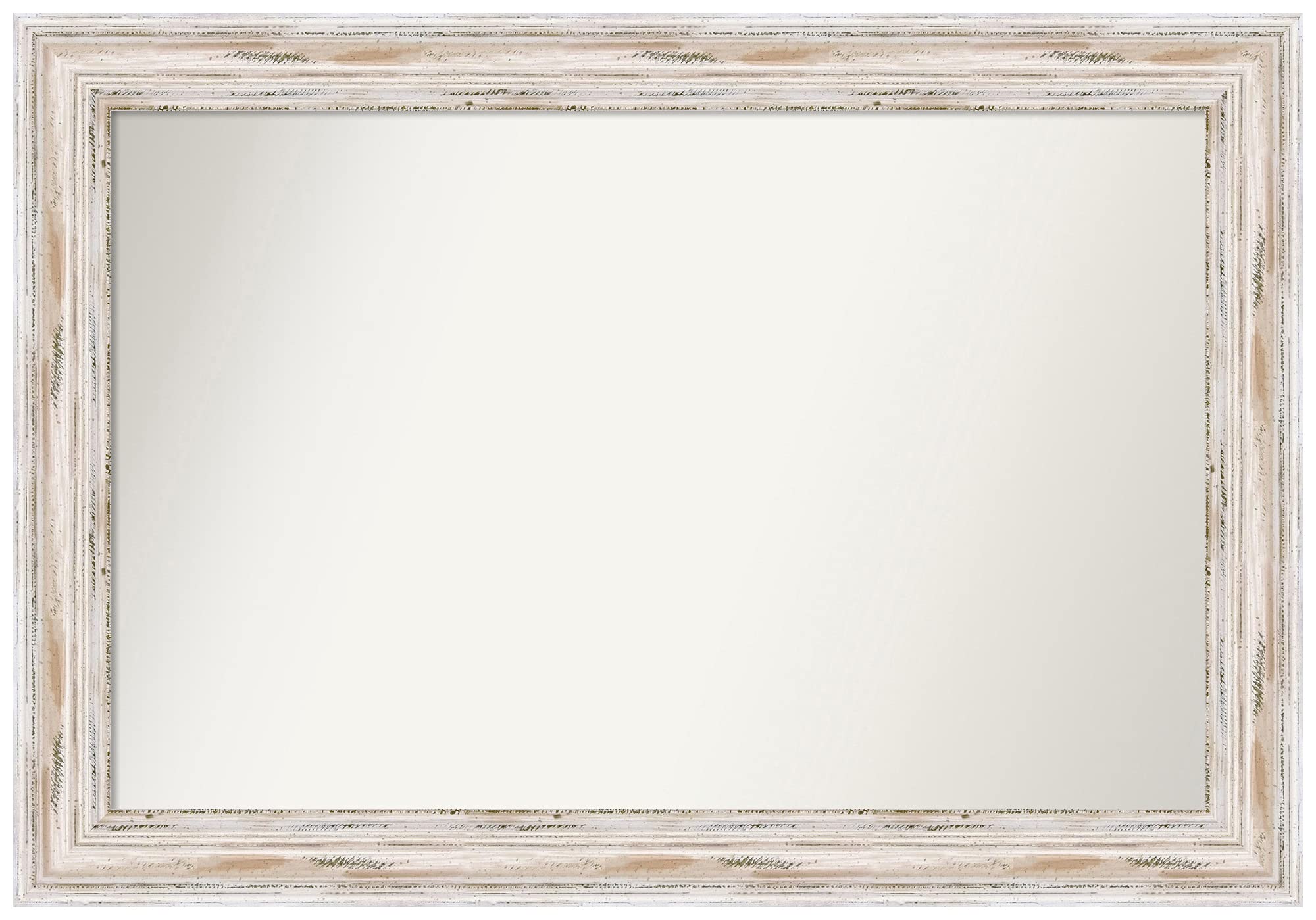 Amanti Art Alexandria White Wash Non-Beveled Custom Wall Mirror - 27x39 Inches, Various Sizes - Perfect for Bathroom, Bedroom & Entryway Décor