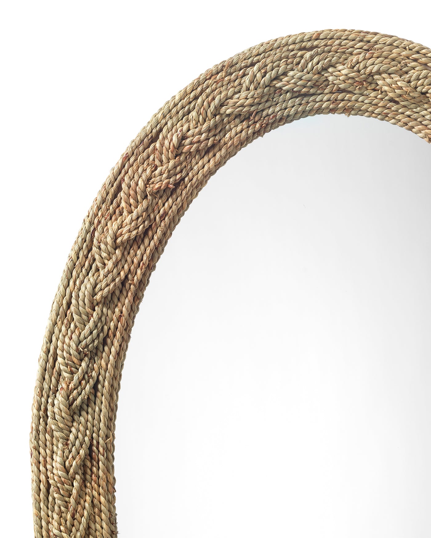 Lark Braided Oval Mirror - Handwoven Rattan Wall Mirror for Boho Home Decor, Bedroom, Living Room & Bathroom