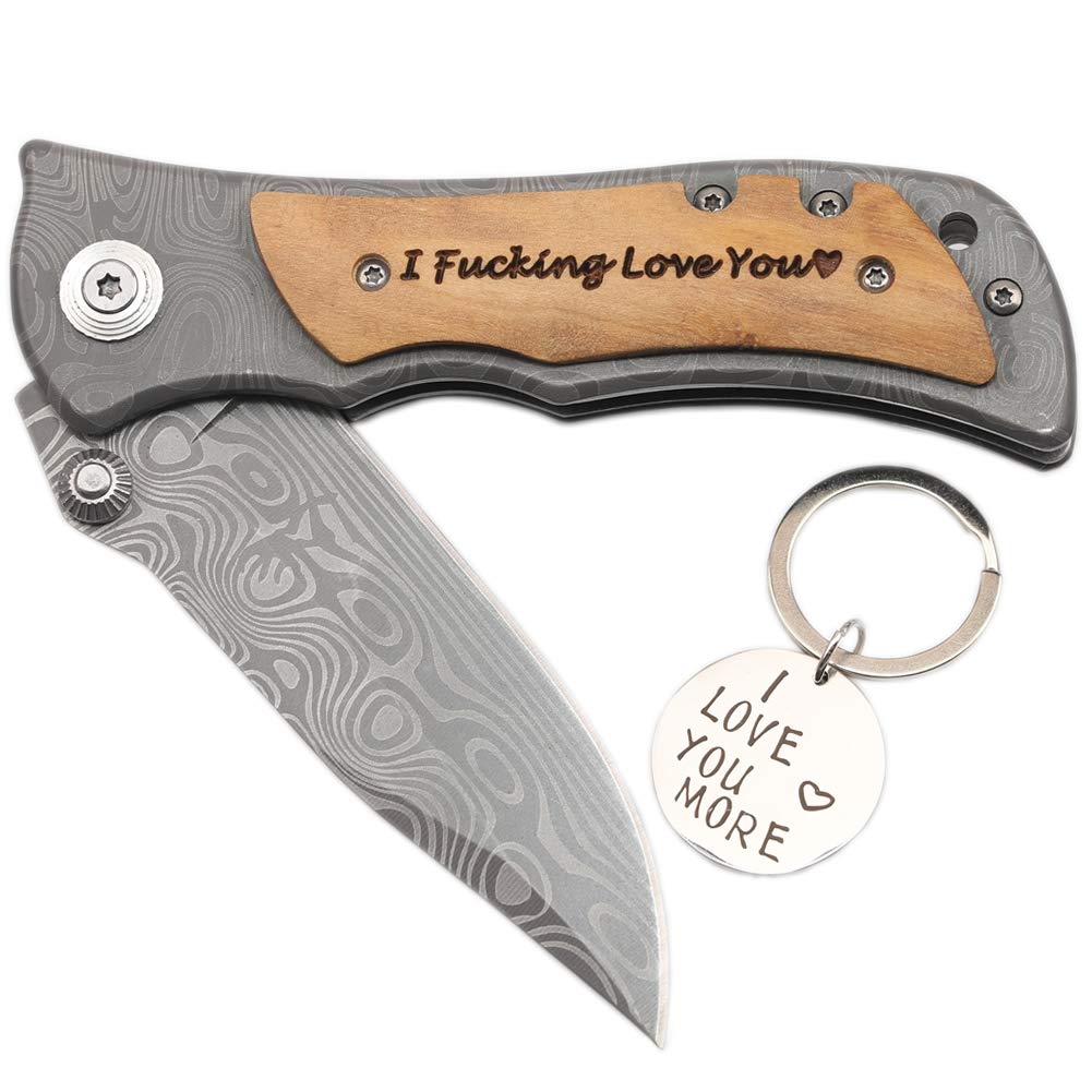 Engraved Tactical Pocket Knife with Assisted Opening - Personalized Gifts for Men, Husband & Boyfriend (Anniversary, Valentine's Day, Birthday) - Ideal for Outdoor Adventures, Camping & Everyday Carry