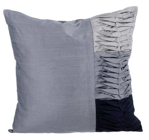 Aqua Blue Art Silk Throw Pillow Cover - Water Wave Design - Decorative Cushion Cover for Sofa, Bed, Living Room - Home Decor Accent