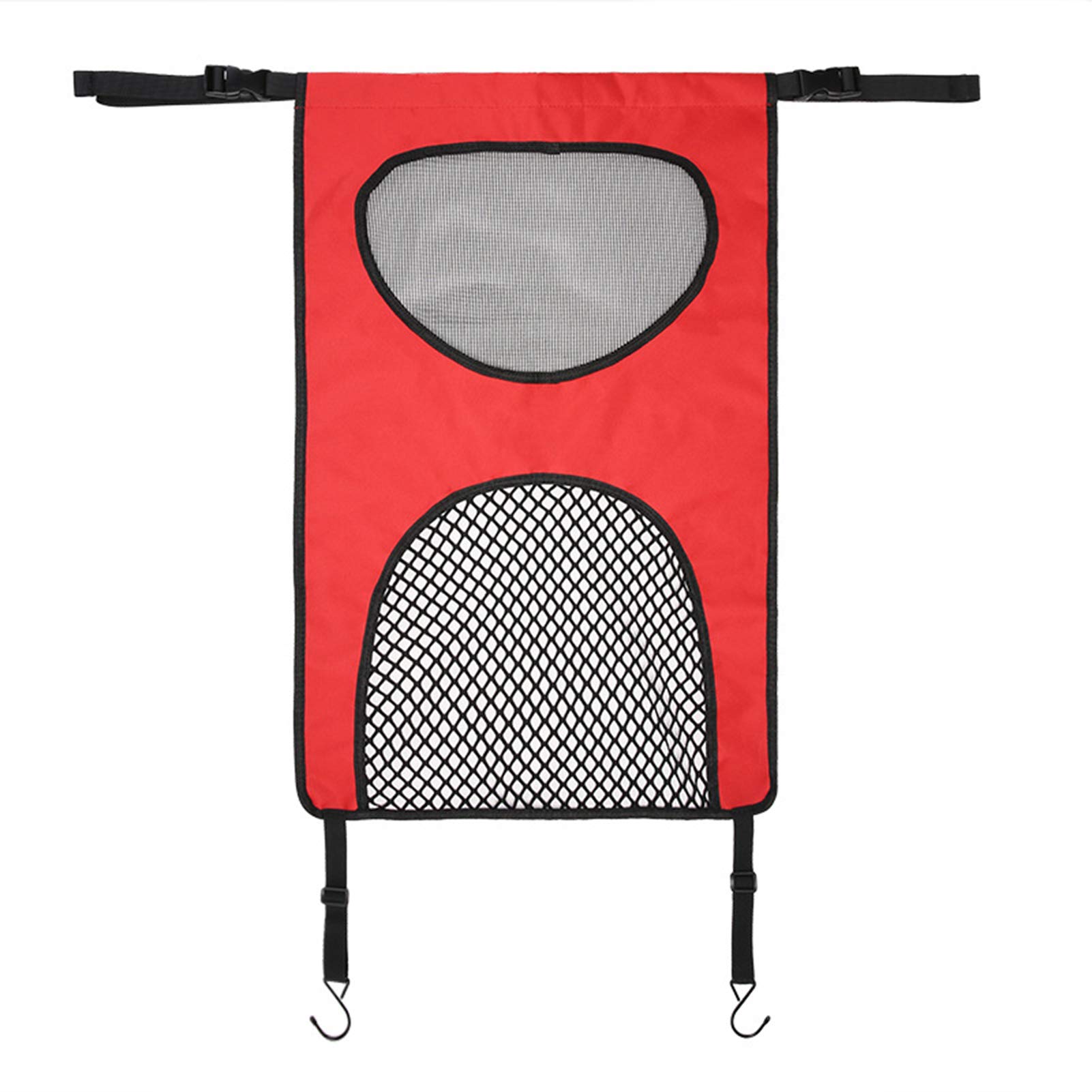 Walbest Pet Car Barrier - Durable Back Seat Safety Mesh for Dogs & Cats - Red Portable Pet Divider for Vehicle Travel & Road Trips