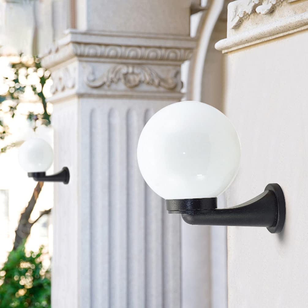 Lurrose Acrylic Lamp Post Globe - Open Neckless Bulb Cover for Chandeliers, Table, Floor & Wall Lamps - White 15x15x15cm - Perfect for Living Room, Bedroom, Restaurant & Hotel Decor