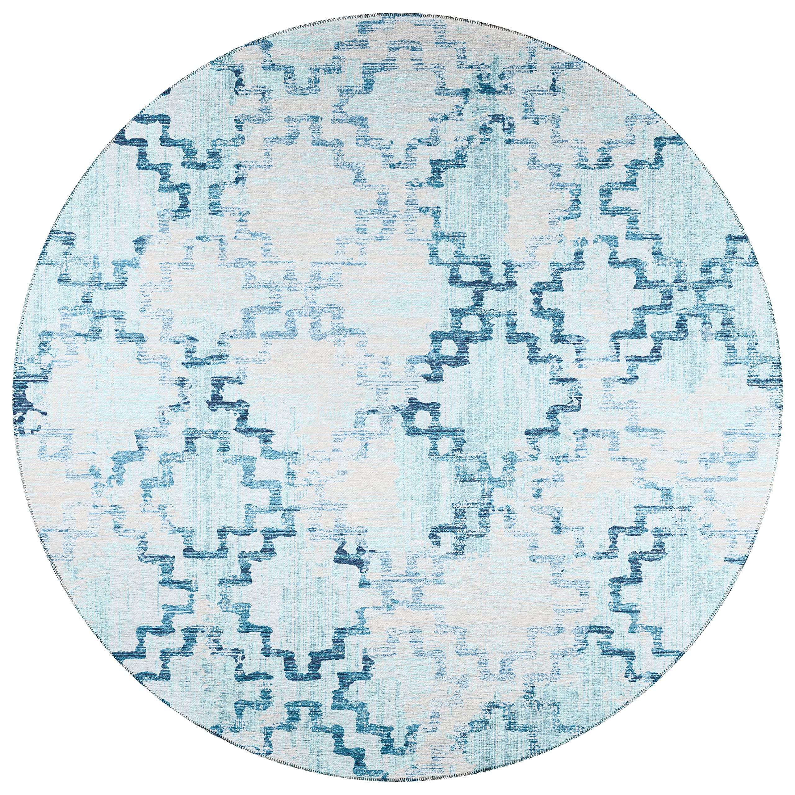 Addison Rugs Yuma AYU45 Blue 8' x 8' Square Area Rug - Soft Plush Living Room Carpet for Bedroom, Dining Room & Home Decor