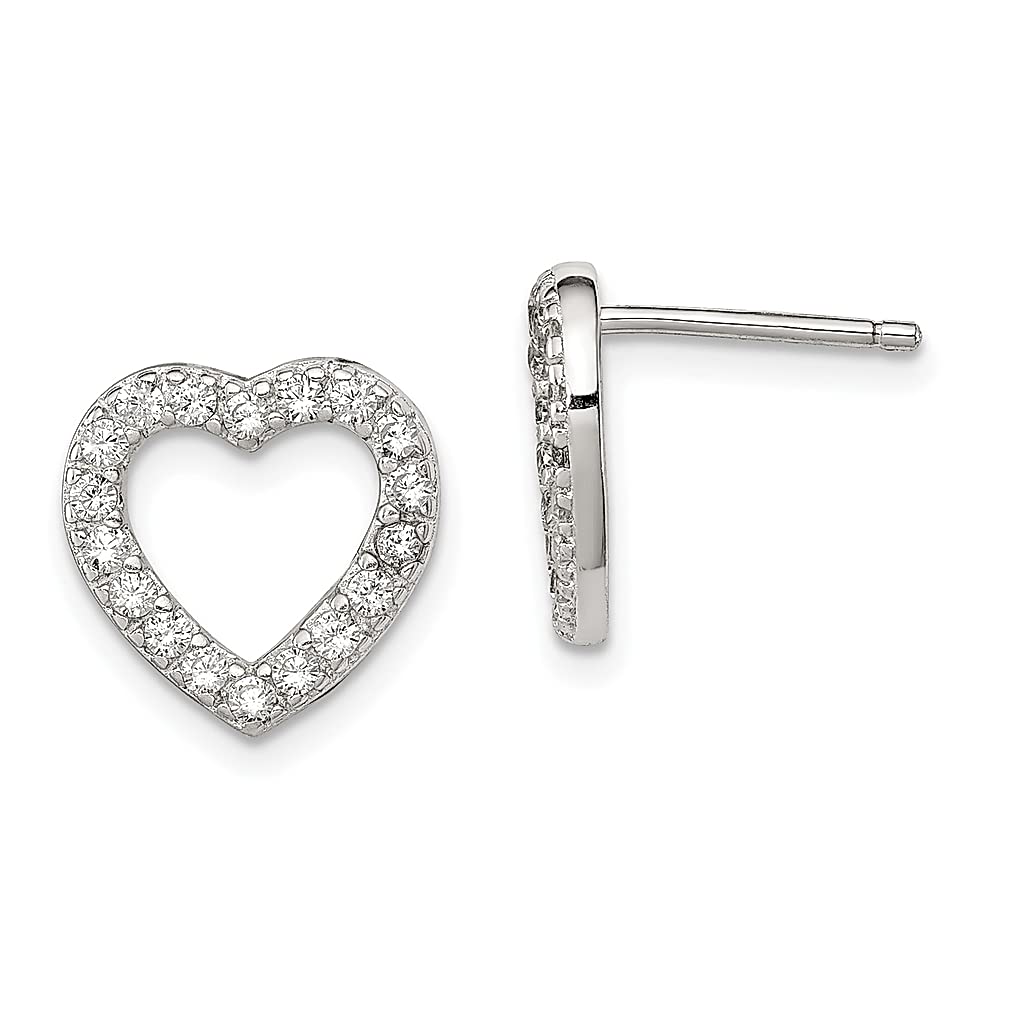 925 Sterling Silver Cubic Zirconia Heart Stud Earrings for Women - Elegant CZ Ball Post Earrings, Perfect Valentine's Day Gift for Her, Anniversary or Birthday Present - Ideal for Date Nights, Parties and Special Occasions