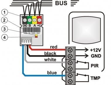 JA 111H BUS Module Interface for Wired Detectors - Reliable Security System Integration for Home & Commercial Use
