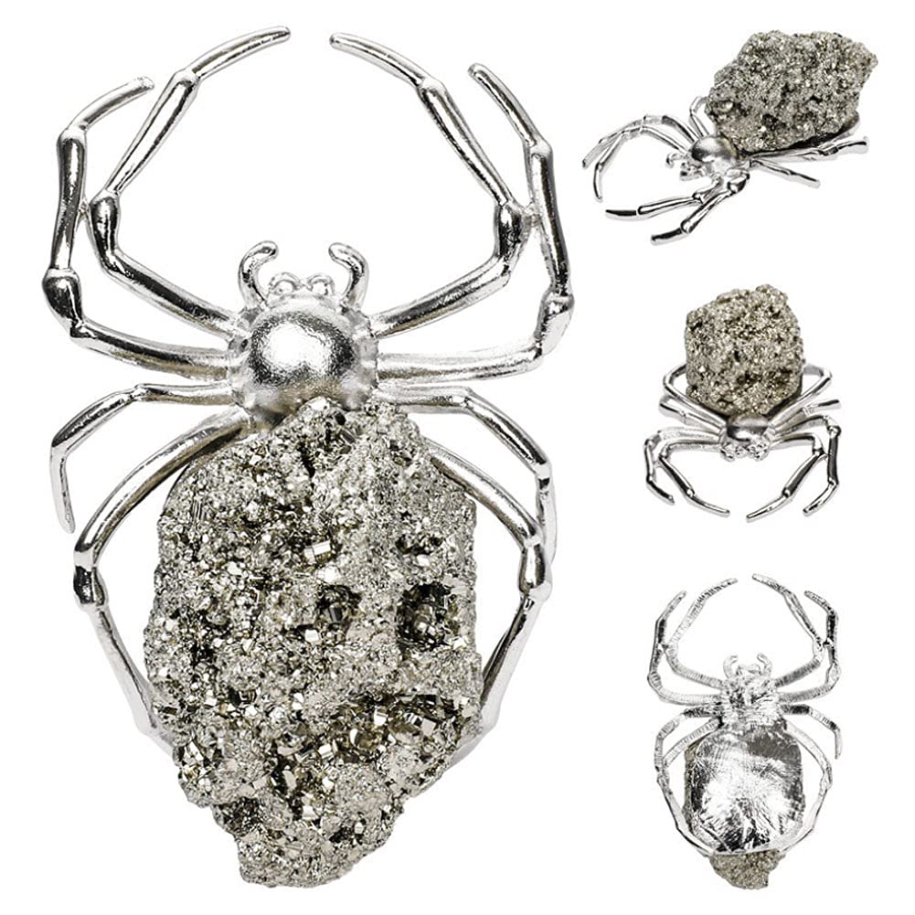 Wwxuanke Alloy Crystal Spider Decor - Cute Silver Spider-Shaped Ornament for Home, Office & Desktop - Perfect for Halloween, Gothic Decor & Gift Giving