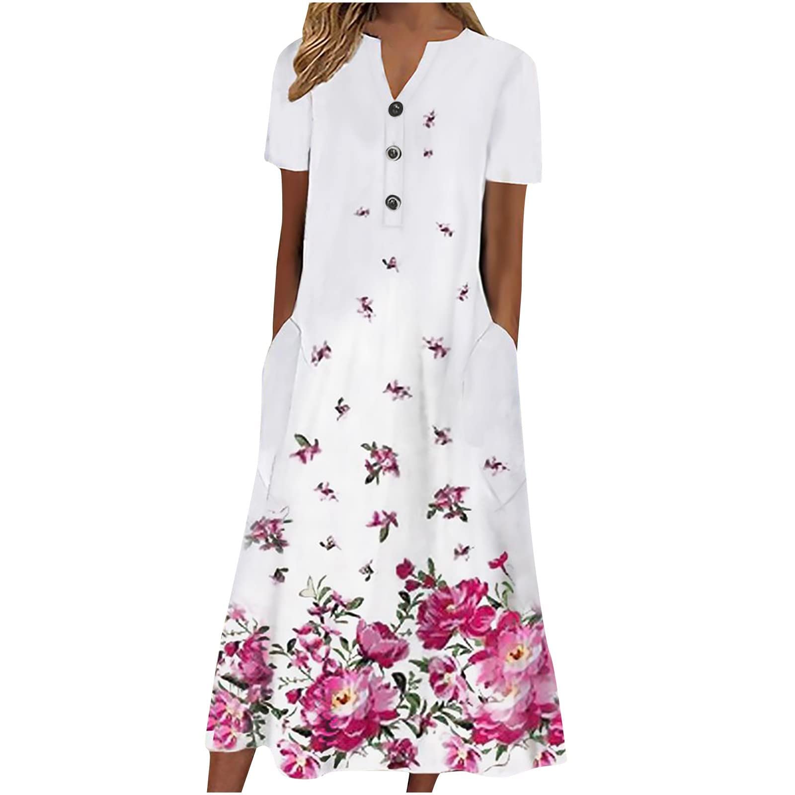 Women's Casual Midi Dresses - Summer Cute Smocked Stripe Sleeveless A-Line Swing Dress for Beach, Party & Everyday Wear | Flowy Comfortable Dressy Outfit