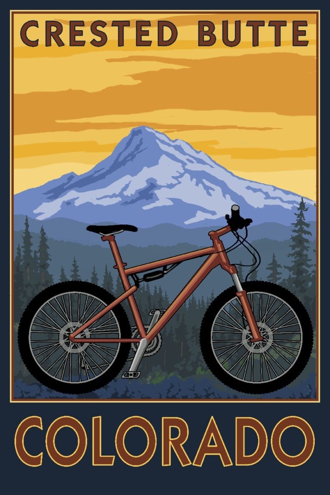 Signed Crested Butte Colorado Mountain Bike Art Print - 24x36 Wall Decor Poster for Home, Office & Cabin Decor | Scenic Colorado Landscape Photography