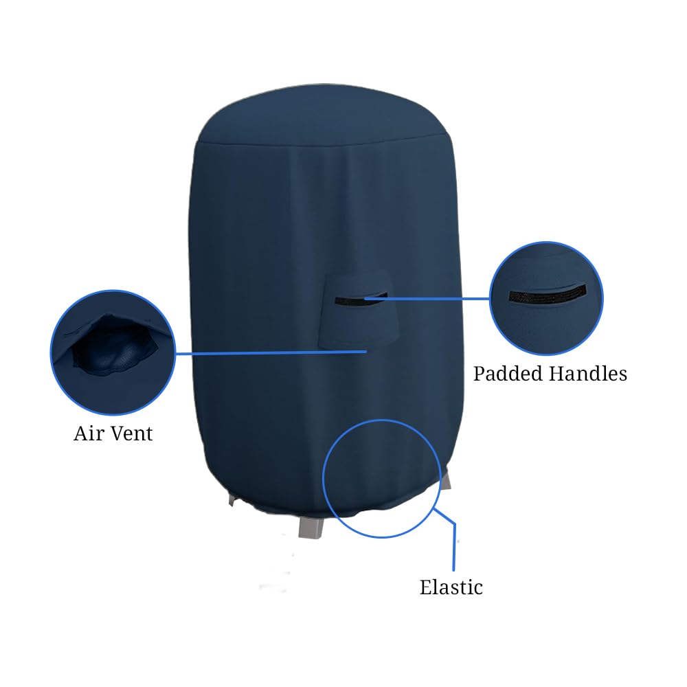 Premium Waterproof BBQ Smoker Cover - 12 Oz Heavy Duty UV & Weather Resistant Fabric for Dome, Bullet, Barrel, Kettle & Drum Grills (30