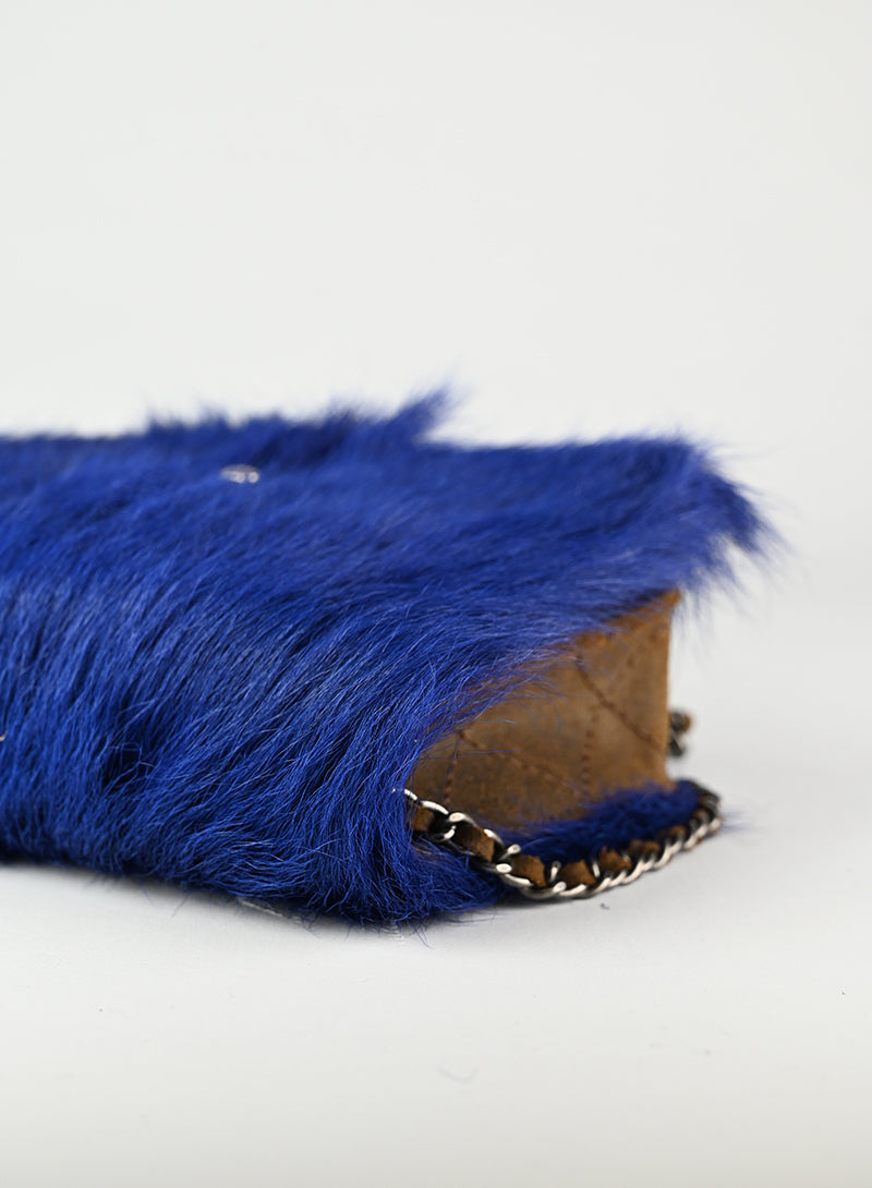 Chanel Blue Fur Crossbody Bag for Women - Luxury Designer Handbag for Evening Parties & Special Occasions
