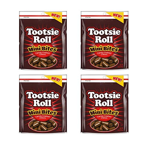 Tootsie Roll Mini Bites Candy Coated Chews - 9 Ounce (Pack of 4) | Bulk Halloween Candy, Party Favors & Office Snacks