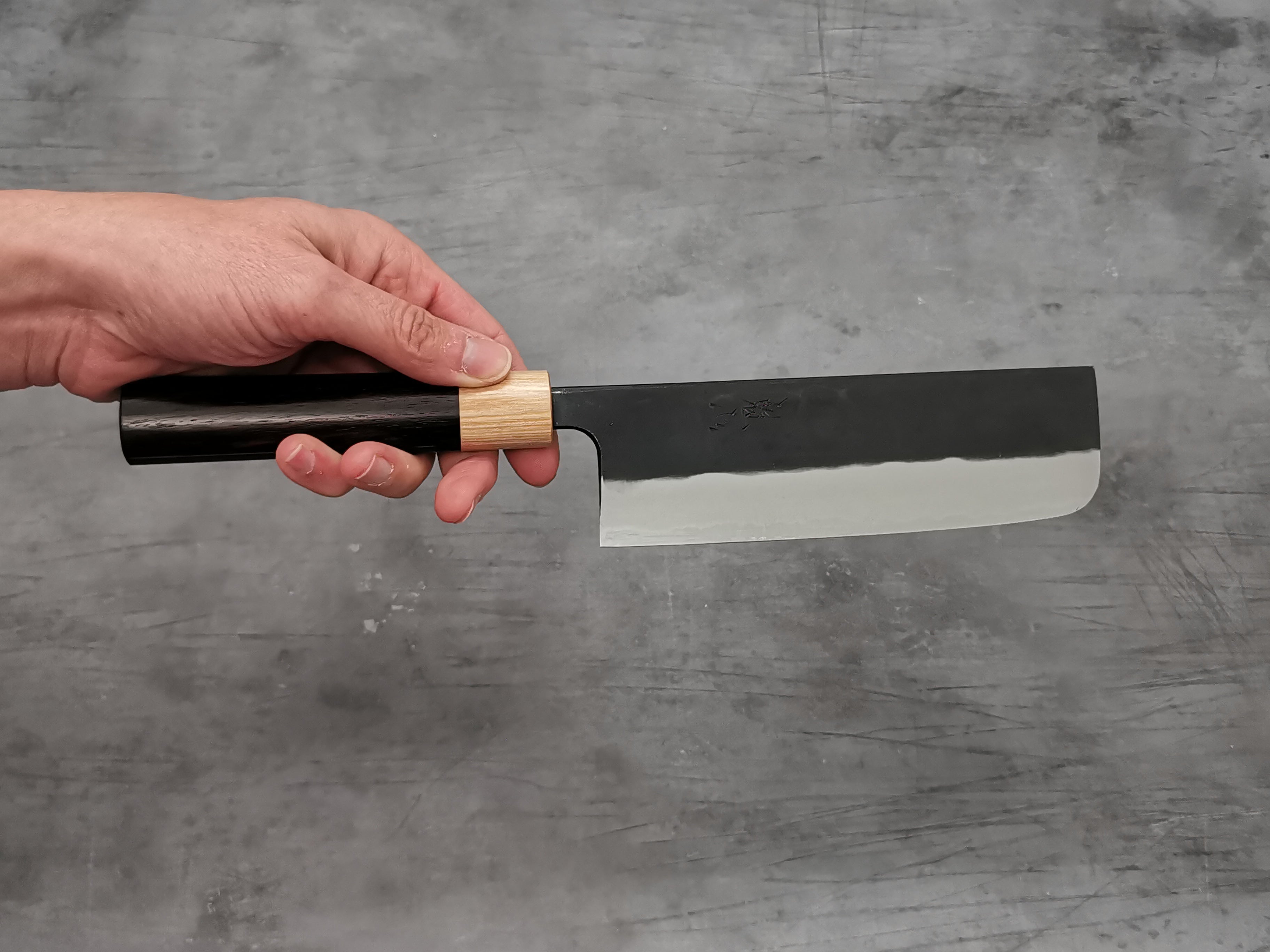 Premium Nakamura Hamono Kaishin White #2 Kurouchi Nakiri Knife - Japanese Vegetable Cleaver for Professional Chefs & Home Cooking - Perfect for Slicing, Dicing & Chopping Vegetables