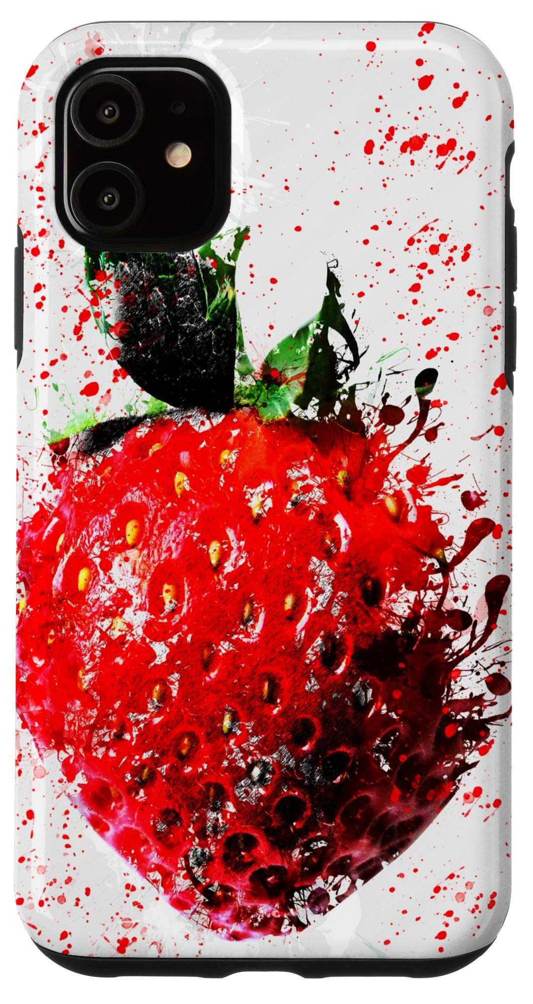 iPhone 11 Case - Strawberry Watercolor Design Cute Fruit Phone Cover for Women Girls - Perfect for Daily Use, Travel & Gift Giving