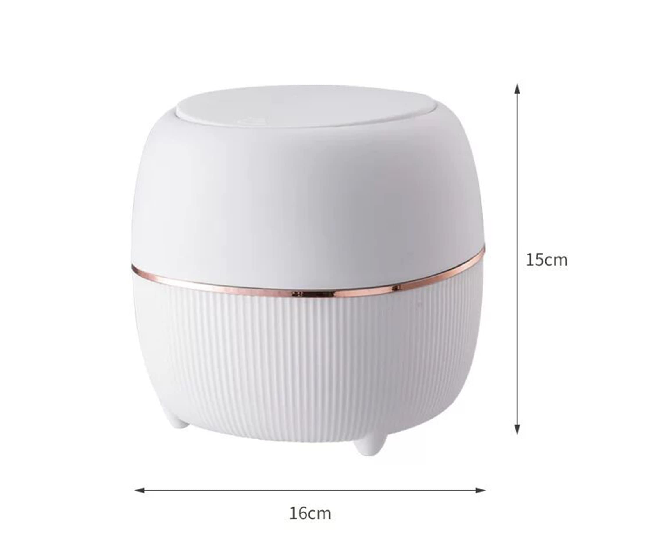 Creative Mini Desktop Trash Can with Lid - Small Plastic Waste Bin for Home & Office - Includes 50 Trash Bags (White) | Perfect for Desk, Bathroom, Bedroom & Car Organization