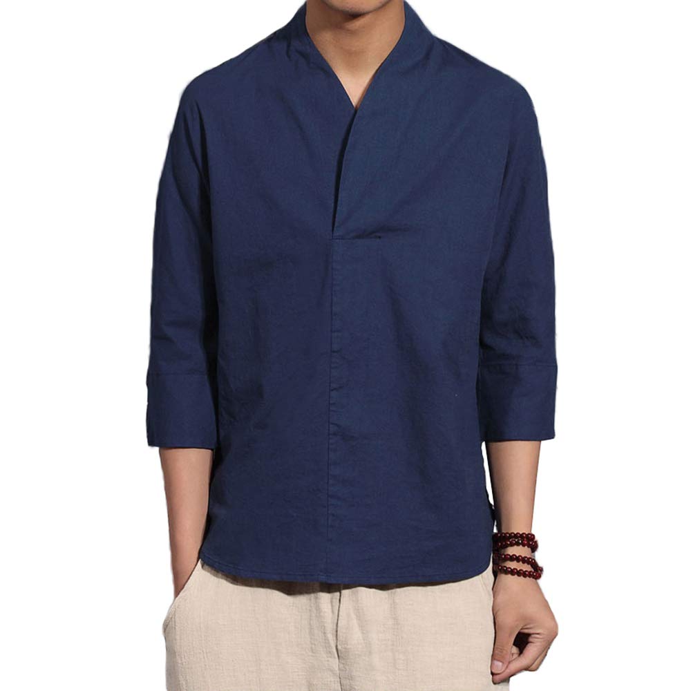 Vintage Chinese Style Men's T-Shirt - 100% Cotton Linen Blend Casual Shirt for Men | Perfect for Cultural Events, Summer Outfits & Retro Fashion