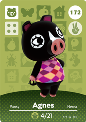 Agnes Animal Crossing Amiibo Card - Series 2 Collectible Trading Card for Nintendo Switch | Perfect for Game Unlocks, Character Collection & Multiplayer Gaming