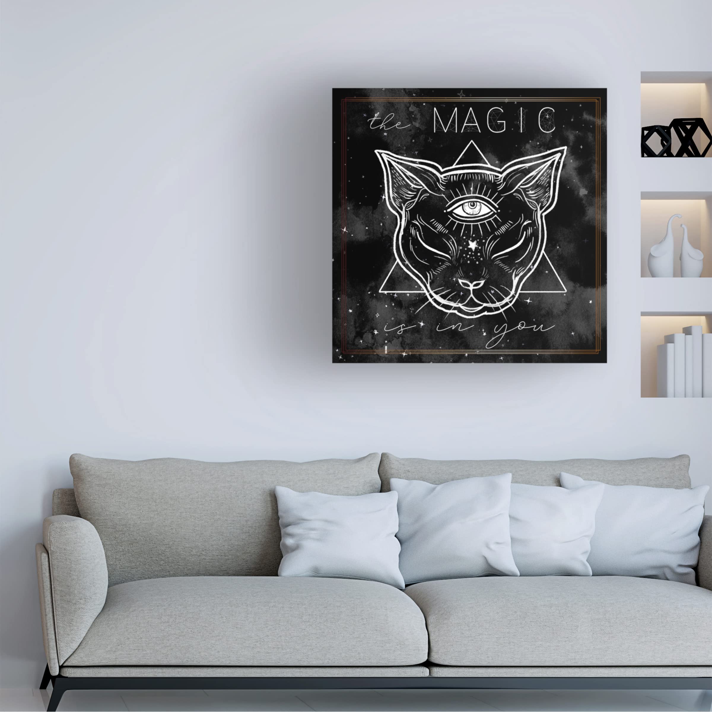 Mystical Cat I Canvas Art Print by Jennifer Paxton Parker - Handmade Wall Decor for Living Room, Bedroom & Office - Unique Cat Lover Gift Idea