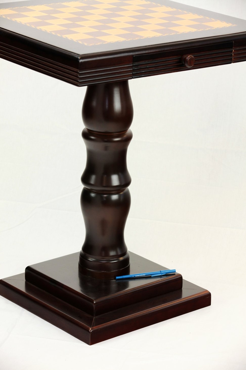 Frenchi Home Furnishing Chess Table with Two Drawers - Wooden Game Table for Chess, Checkers & Board Games - Perfect for Living Room, Game Room & Family Gatherings