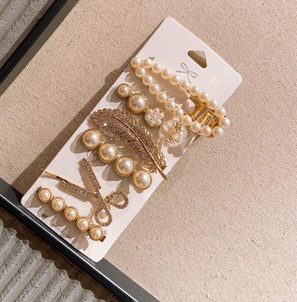 Sonpal Geometric Hollow Metal Hair Clips for Women - 6-Piece Set with Pearl Accents | Korean Hair Barrettes, Hairpins & Clamps | Perfect for School, Work & Special Occasions
