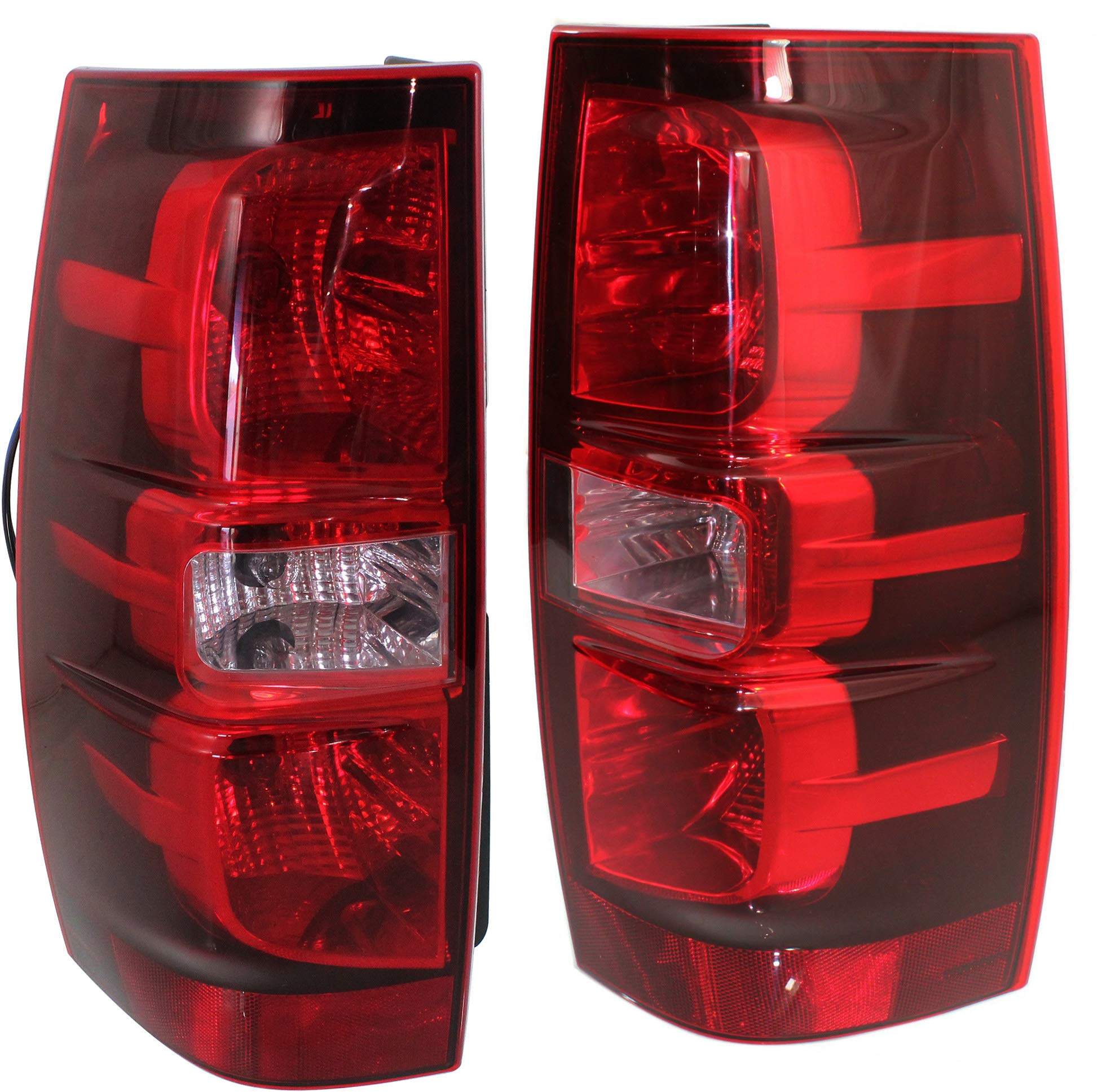 CAPA-Certified Tail Lights Assembly Pair for 2007-2014 Chevy Suburban & Tahoe (Excludes Hybrid) - Left & Right Side Replacement - Perfect for Night Driving & Enhanced Vehicle Safety