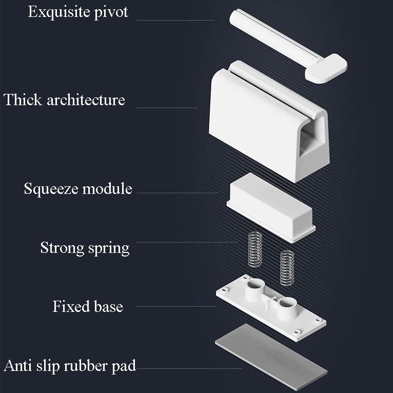 2-Pack ABS Plastic Toothpaste Tube Roller & Squeezer - Eco-Friendly Manual Toothpaste Dispenser with Stand Holder for Bathroom Organization (White) - Perfect for Travel, Camping & Home Use
