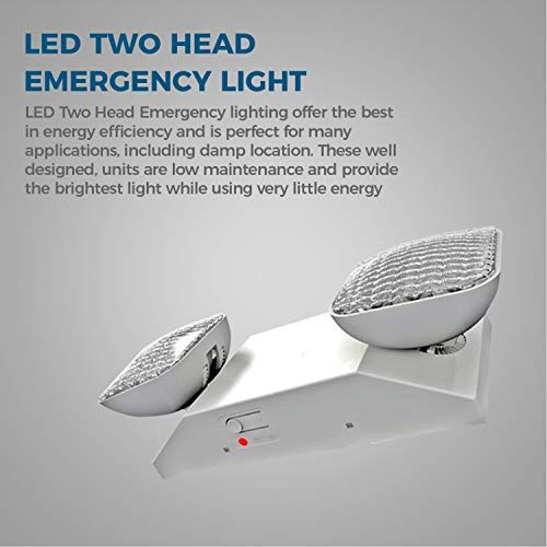 Ciata Ultra-Bright LED Emergency Lights with Battery Backup - 2 Pack Commercial & Home Use Fire Safety Lights - Durable Engineering-Grade Thermoplastic - Perfect for Power Outages, Storms & Emergency Situations