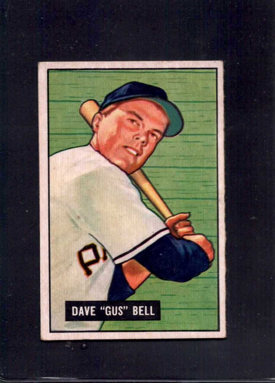 1951 Dave Gus Bell Bowman #40 Pittsburgh Pirates Rookie Baseball Card - Vintage Collectible for Sports Memorabilia & Fan Display