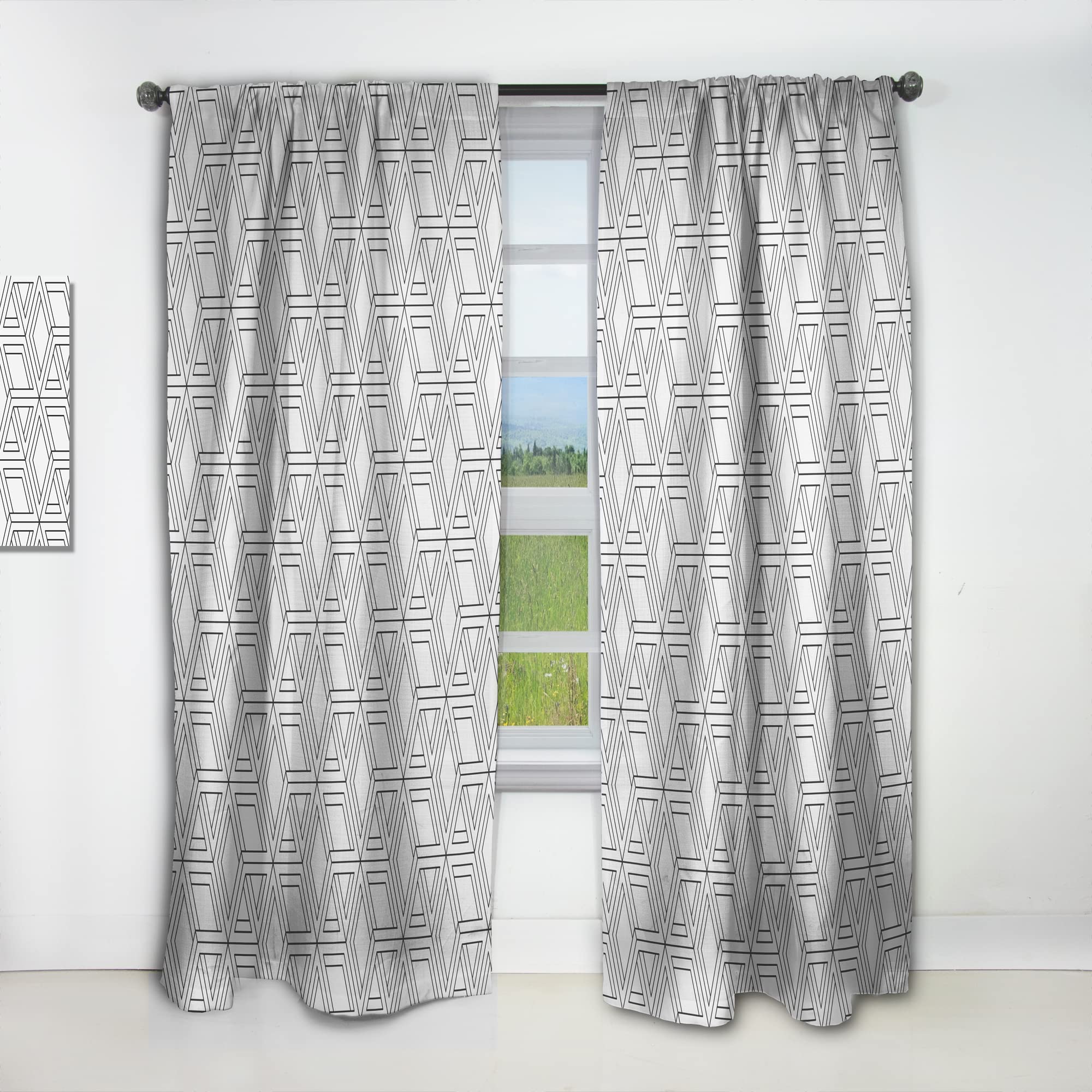 DesignQ Op Art Geometric Pattern Thermal Insulated Curtains - Single Panel 52x63 Inches - Blackout Drapes for Bedroom & Living Room - Modern Home Decor for Windows