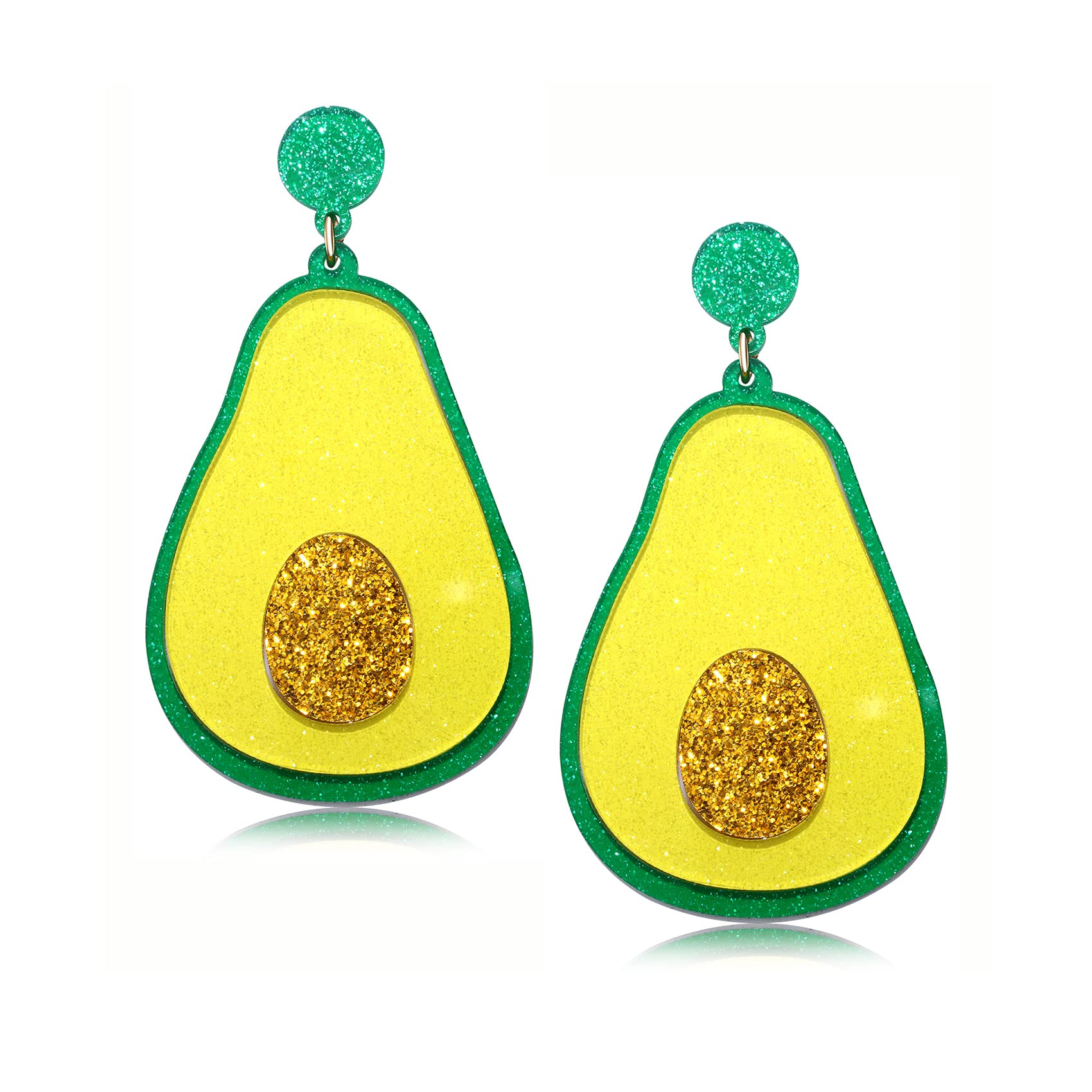 Stylish Boho Acrylic Fruit Earrings - Pear & Avocado Dangle Earrings for Women & Girls | Perfect for Summer Outfits, Beach Parties & Casual Wear
