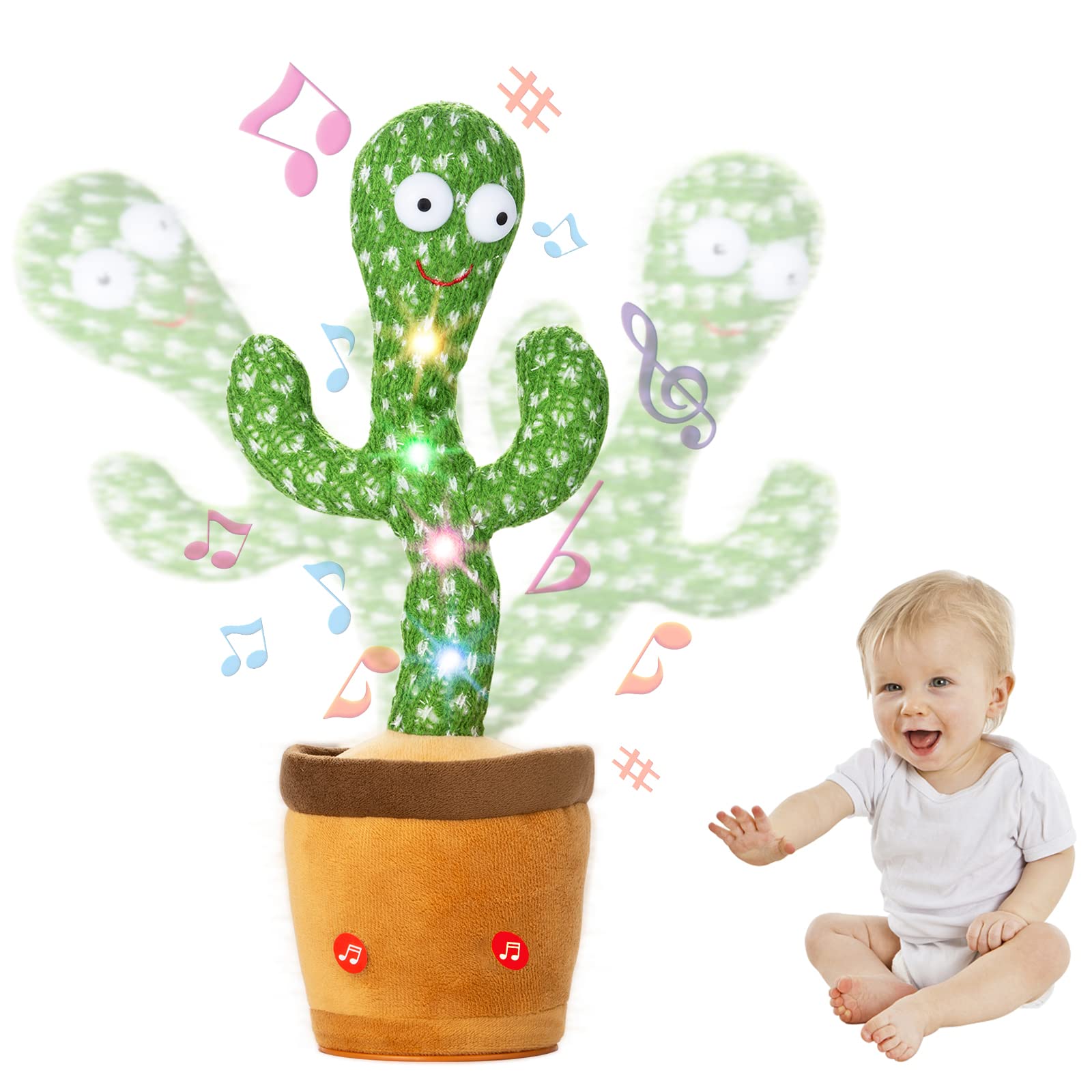 Cactus Talking Repeats Toy - Electronic Mimicking & Dancing Interactive Educational Toy for Kids | Fun Learning Game, Birthday Gift & Party Entertainment for Toddlers