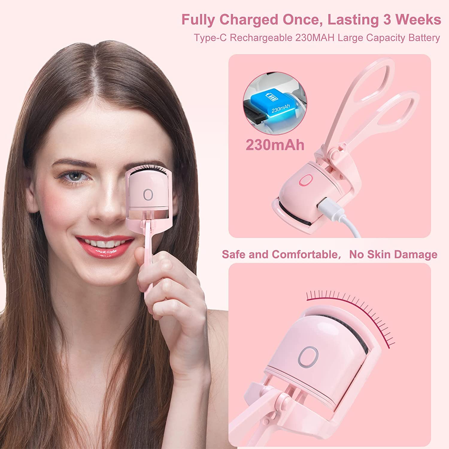 Furret Heated Eyelash Curler - Quick & Long Lasting Portable Lash Curler for Women | Perfect for Home, Travel & Professional Makeup Application