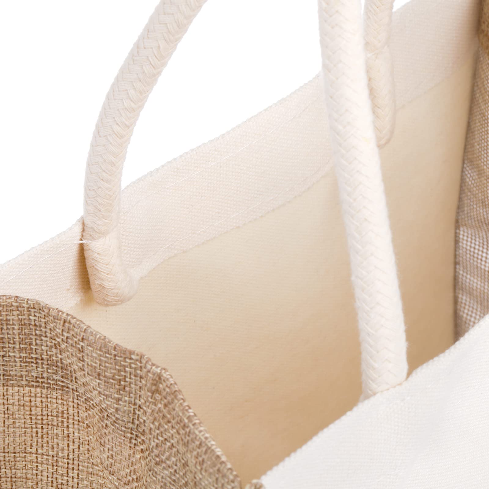 SOUJOY 6 Pack Eco-Friendly Burlap Tote Bags - Reusable Jute Shopping Bags with Sturdy Handles - Small Beach Totes, Canvas Grocery Bags for Bridesmaids, DIY, Shopping, Pool & Wedding - Perfect for Farmers Markets, Picnics & Gift Giving