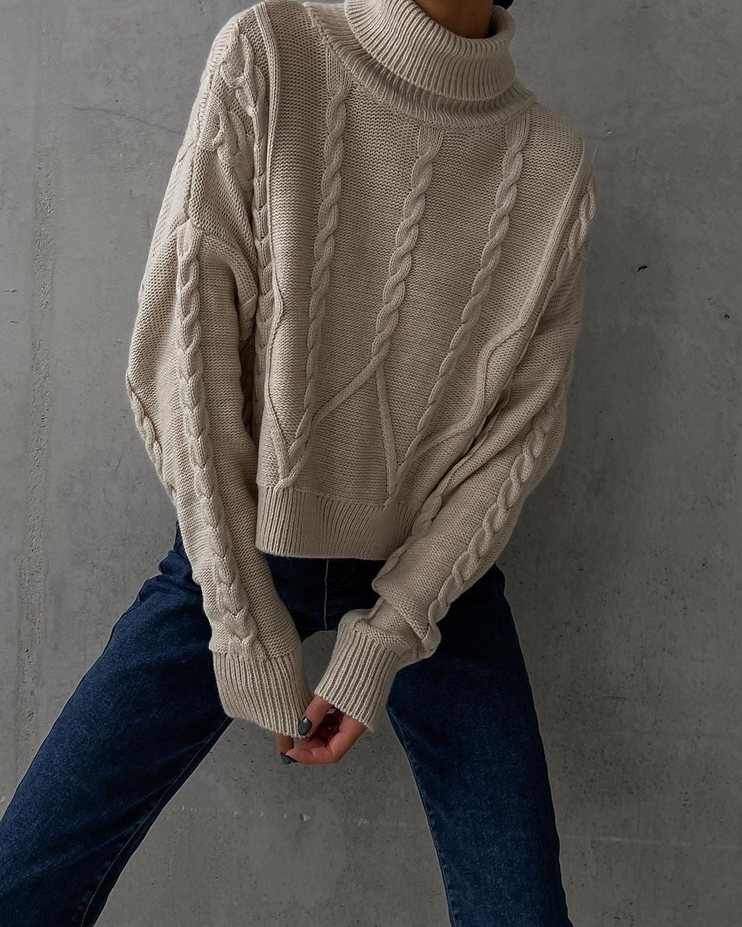 Vintage 1898 Casual Twist Turtleneck Sweater - Women's Long Sleeve Knitwear for Fall & Winter | Perfect for Office, Dates & Cozy Evenings