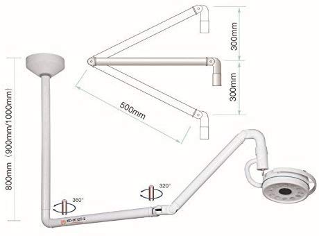 36W LED Surgical Shadowless Light - Ceiling Mounted Exam Light for Hospitals & Clinics - Perfect for Dental, Veterinary, and Operating Room Procedures
