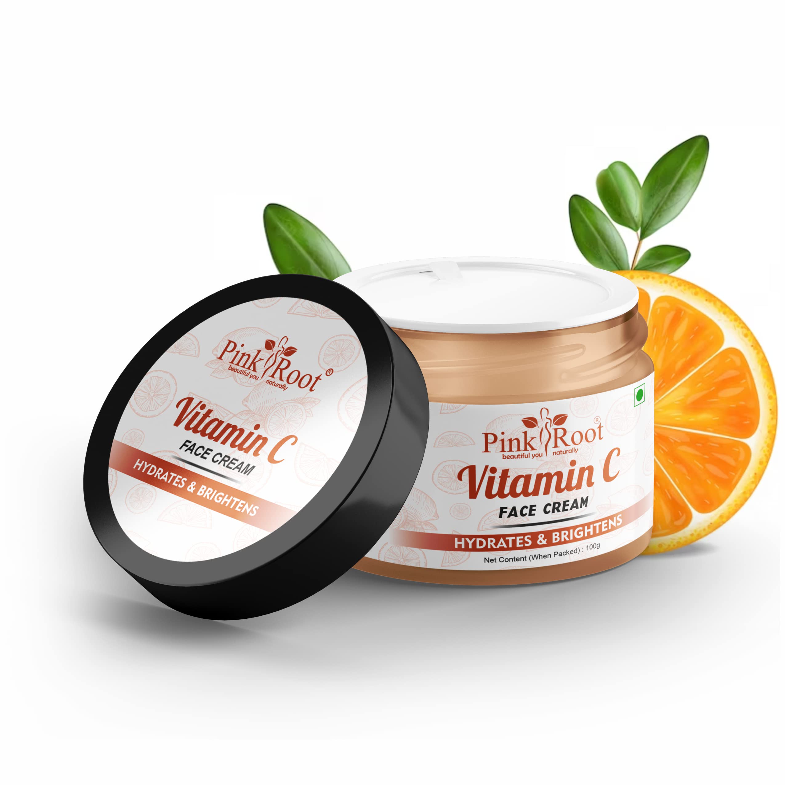 Pink Root Vitamin C Massage Cream - 100g Each (Combo Pack) | Brightening & Hydrating Face & Body Cream for Glowing Skin | Perfect for Spa, Home Massage & Skincare Routine