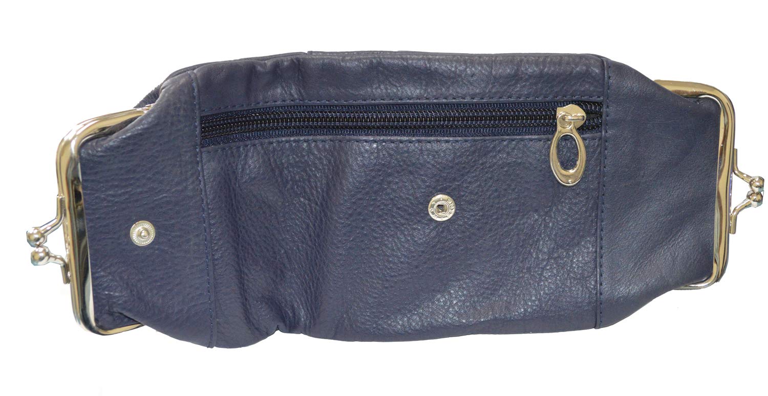 Genuine Leather Cigarette & Lighter Holder Case with Secure Twist Clasp - Premium Blue Leatherboss - Perfect for Travel, Outdoor Adventures & Everyday Carry