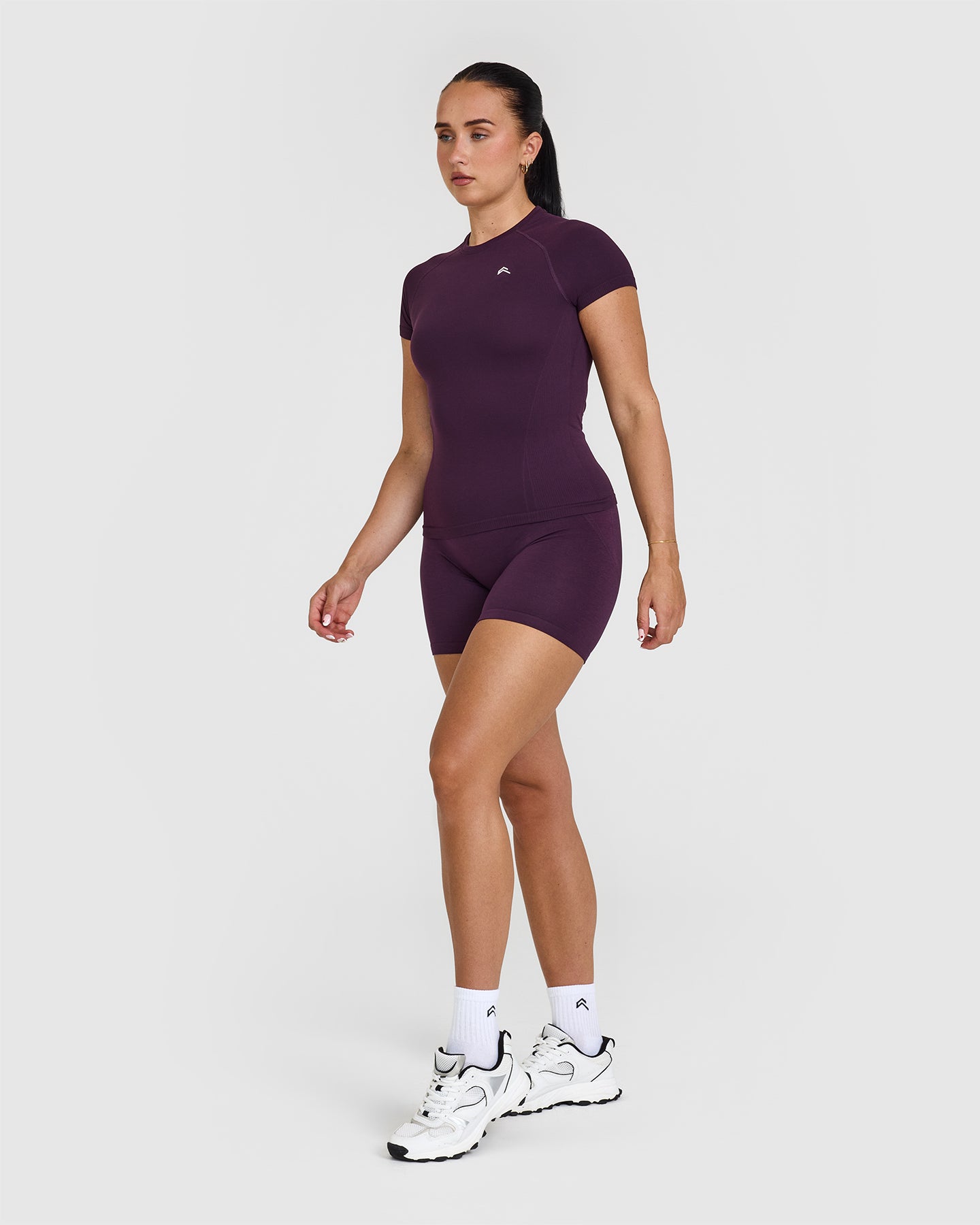 Seamless Fitted Top for Women - Blackberry Purple | Stretchy Comfort Fit Workout Shirt for Yoga, Gym & Casual Wear
