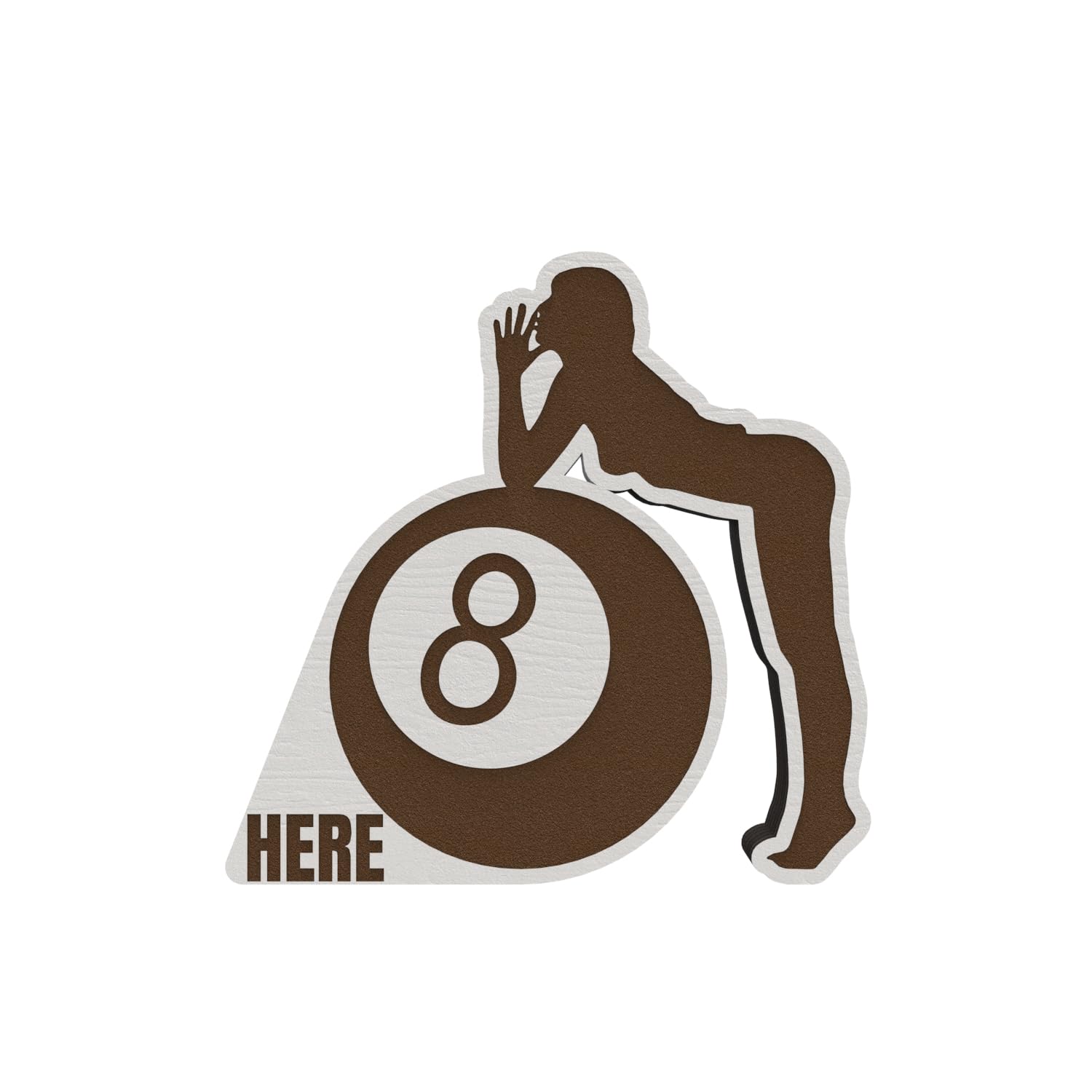 8 Ball Pocket Marker for Pool League - Wooden 8 Ball Woman Silhouette Pool Table Sign - Professional Tournament Alignment Ball Markers - Fun Game Accessories for 8-Ball Wins - Perfect for Home Bars, Pool Halls & Competitive Tournaments