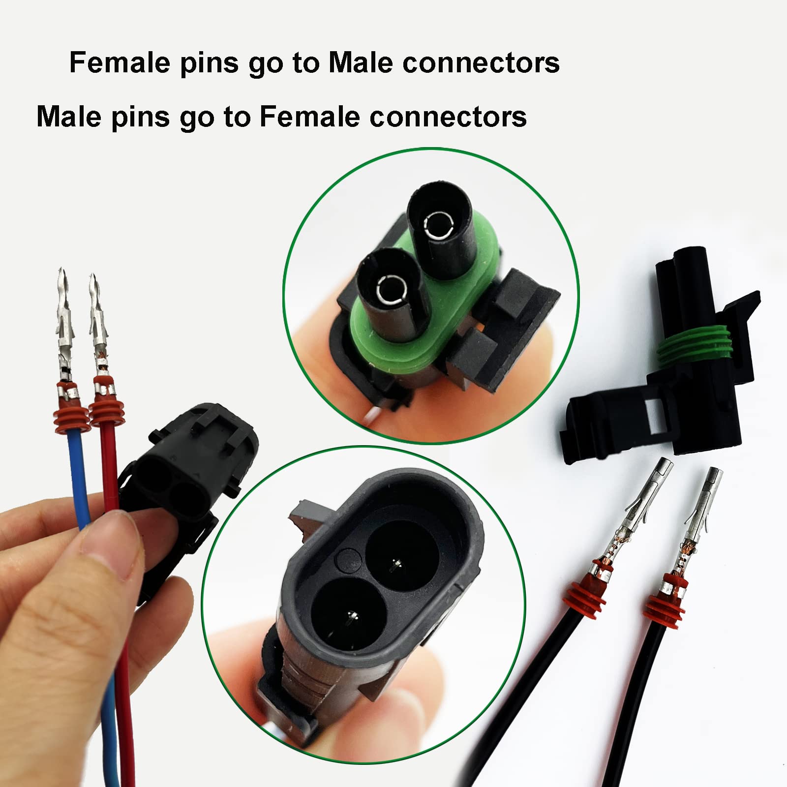 26-Pin Weatherproof Automotive Connector Kit - 1/2/3/4 Pin 18-14 AWG for Car Wiring & Marine Use